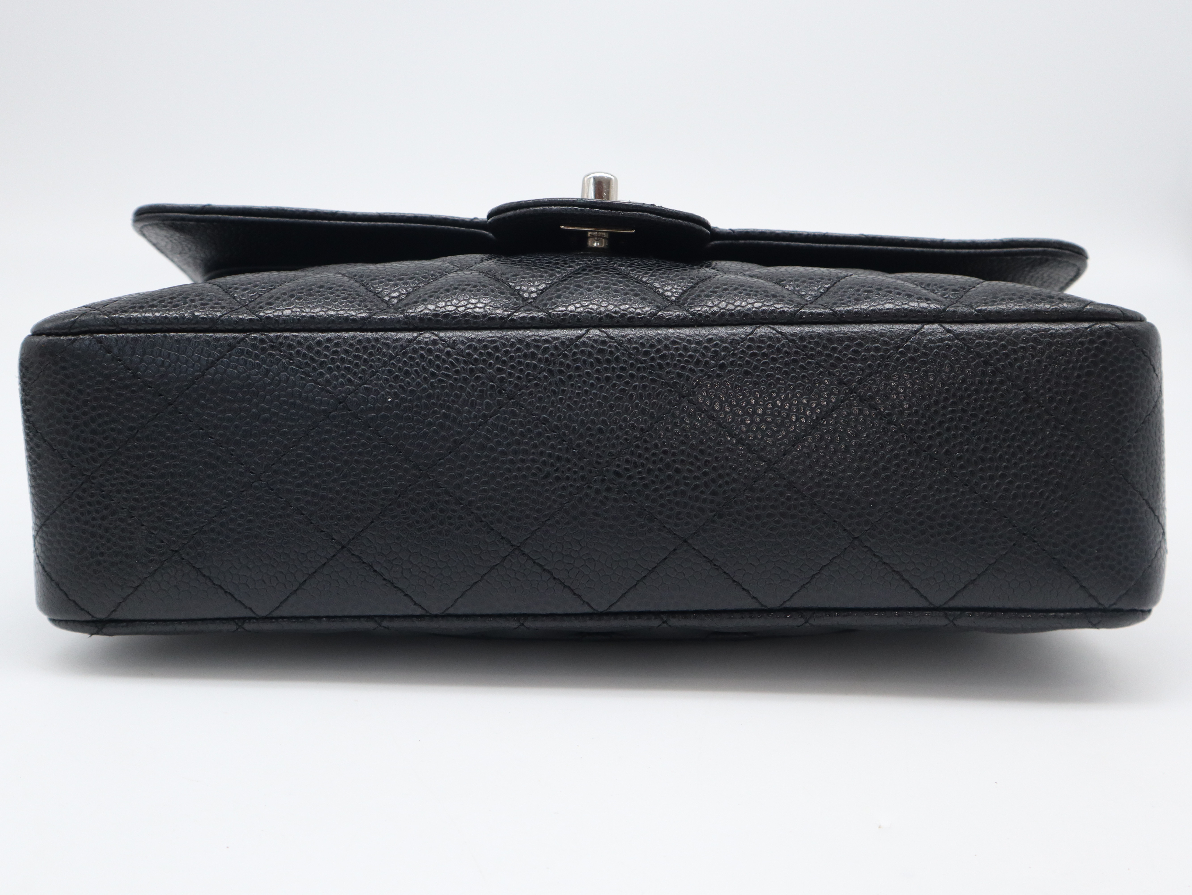 Caviar Skin Matelassé 25 Shoulder Bag with Double Flap, Double Chain, Silver Hardware, Seal, Card, 13099457, Guarantee Card, and Dust Bag. — view 5