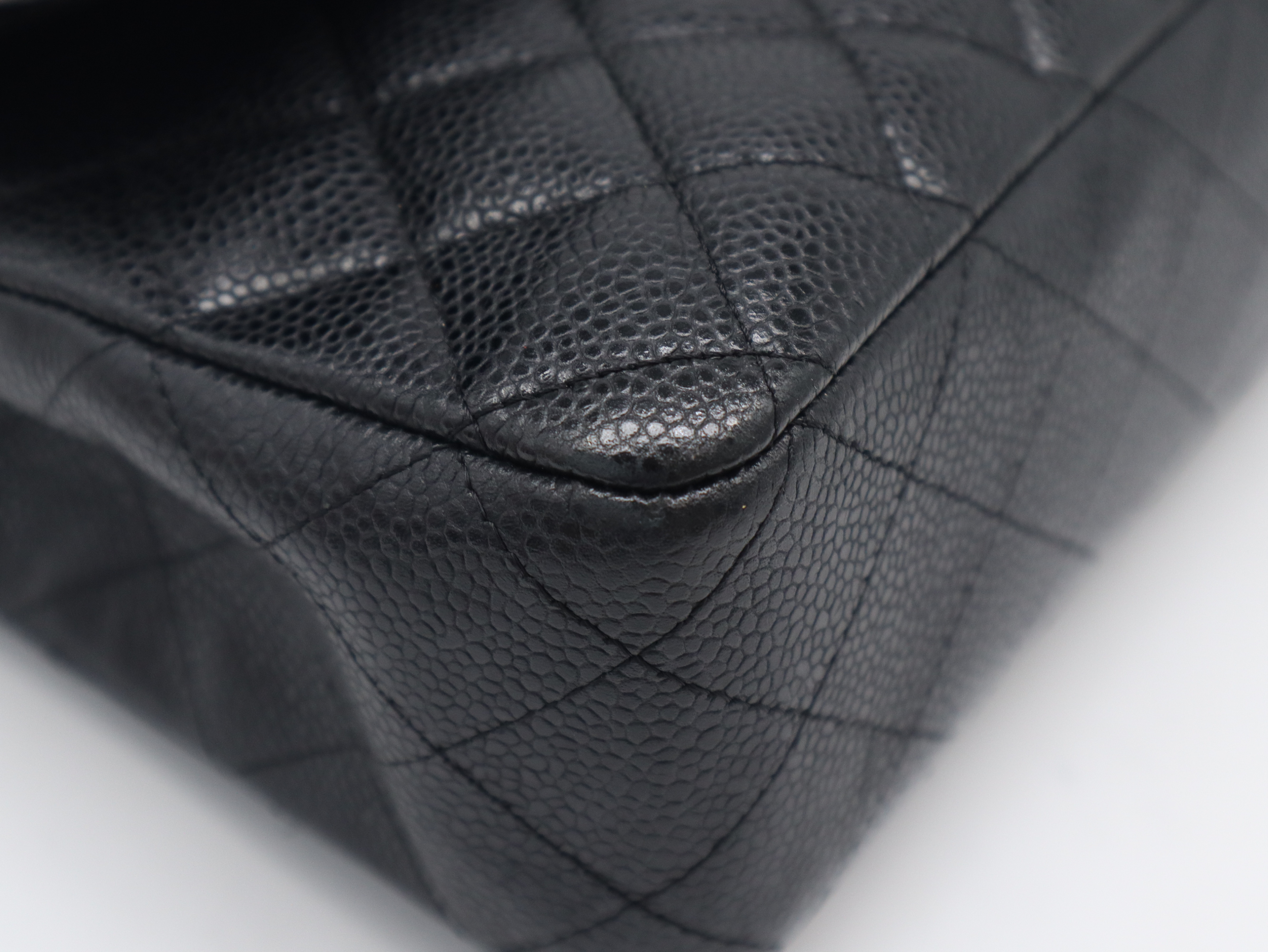 Caviar Skin Matelassé 25 Shoulder Bag with Double Flap, Double Chain, Silver Hardware, Seal, Card, 13099457, Guarantee Card, and Dust Bag. — view 7