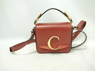 C Leather 2-Way Shoulder Bag Brown Shoulder Bag