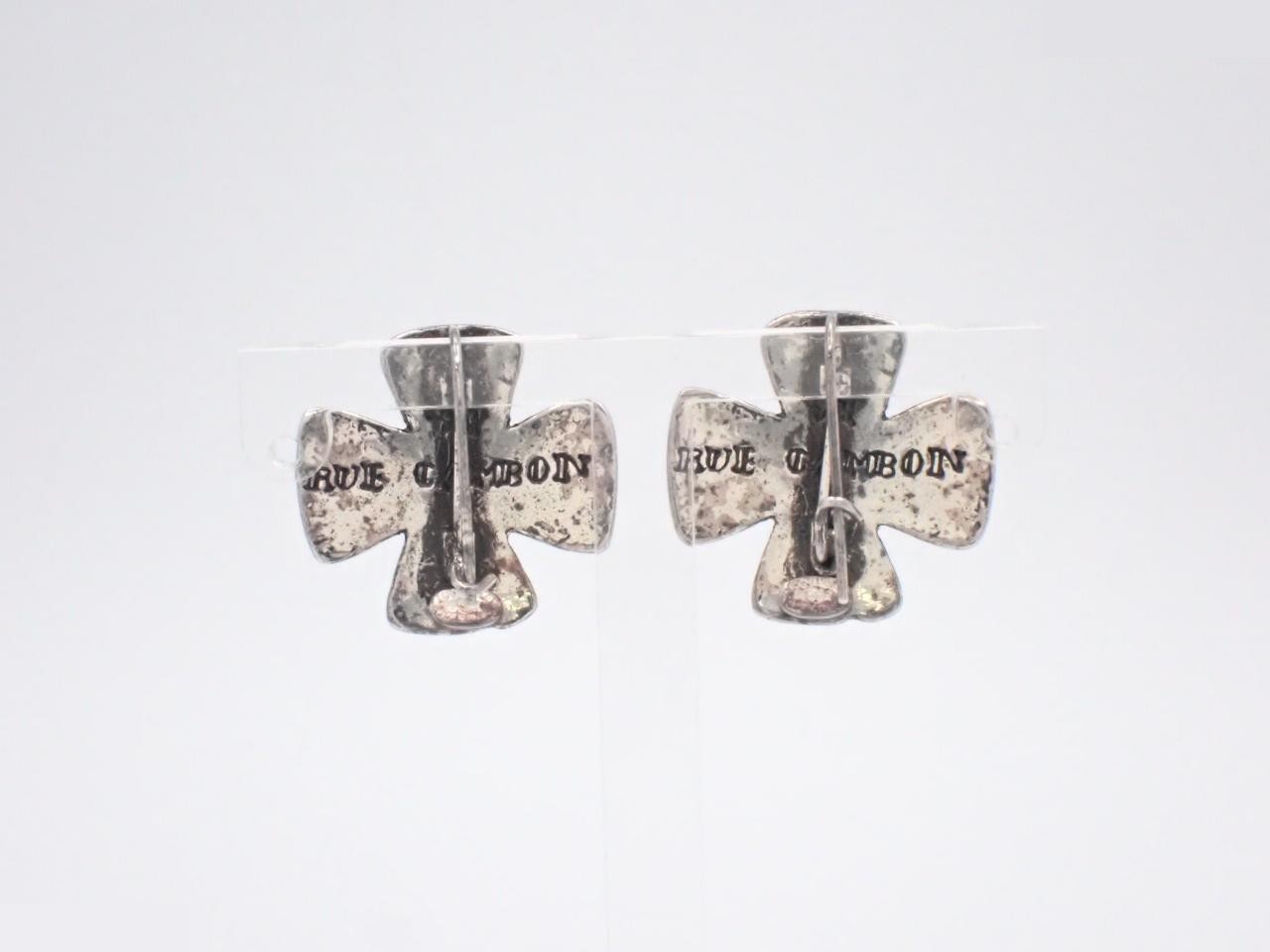 Gripoa Silver Earrings, with markings, 99A — view 2