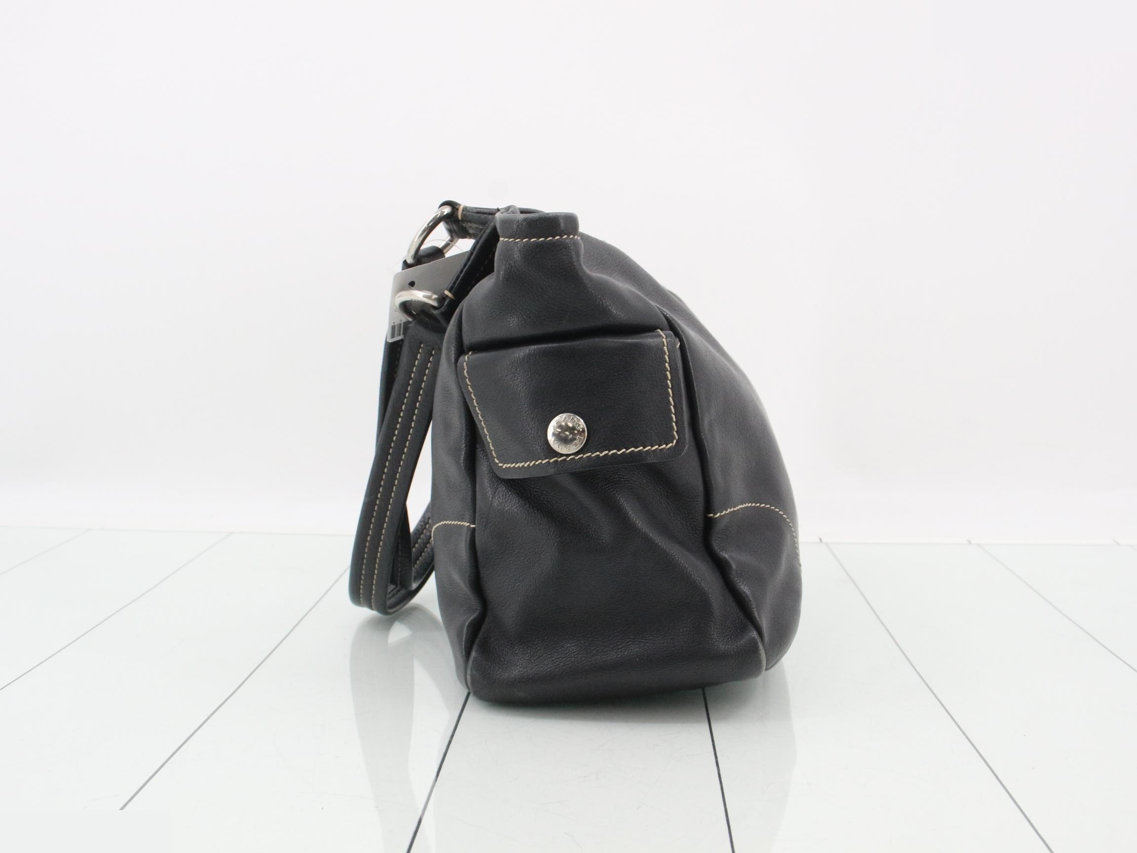 Triangle logo leather tote bag — view 4