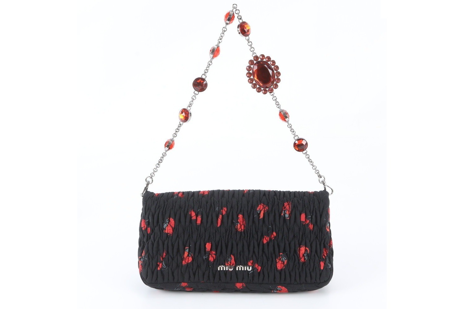 Matelassé Strawberry Bijou Leather Shoulder Bag — view 3
