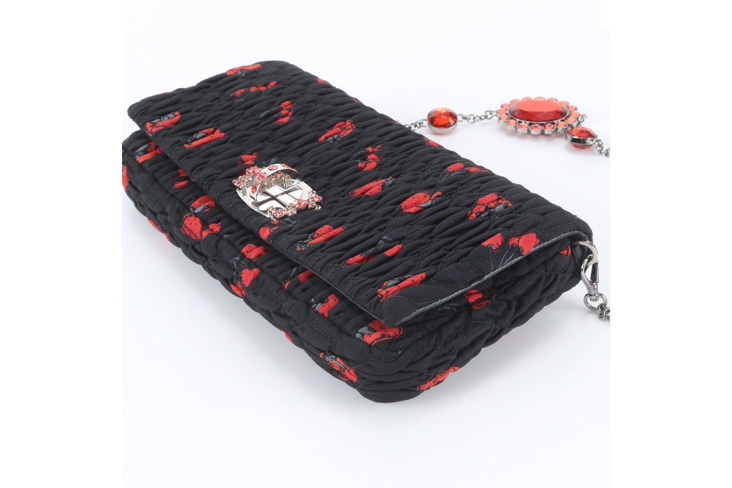 Matelassé Strawberry Bijou Leather Shoulder Bag — view 4