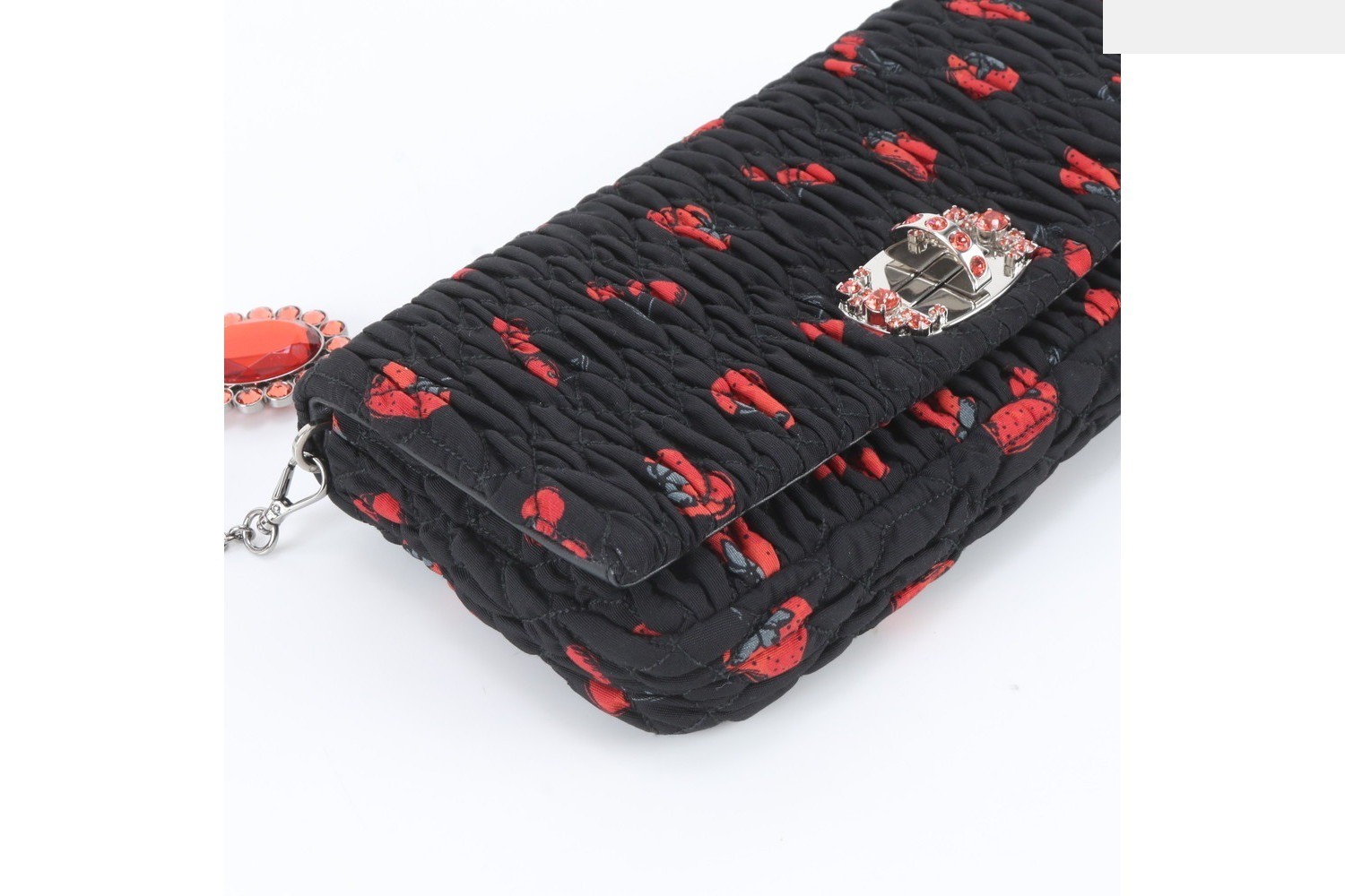 Matelassé Strawberry Bijou Leather Shoulder Bag — view 5