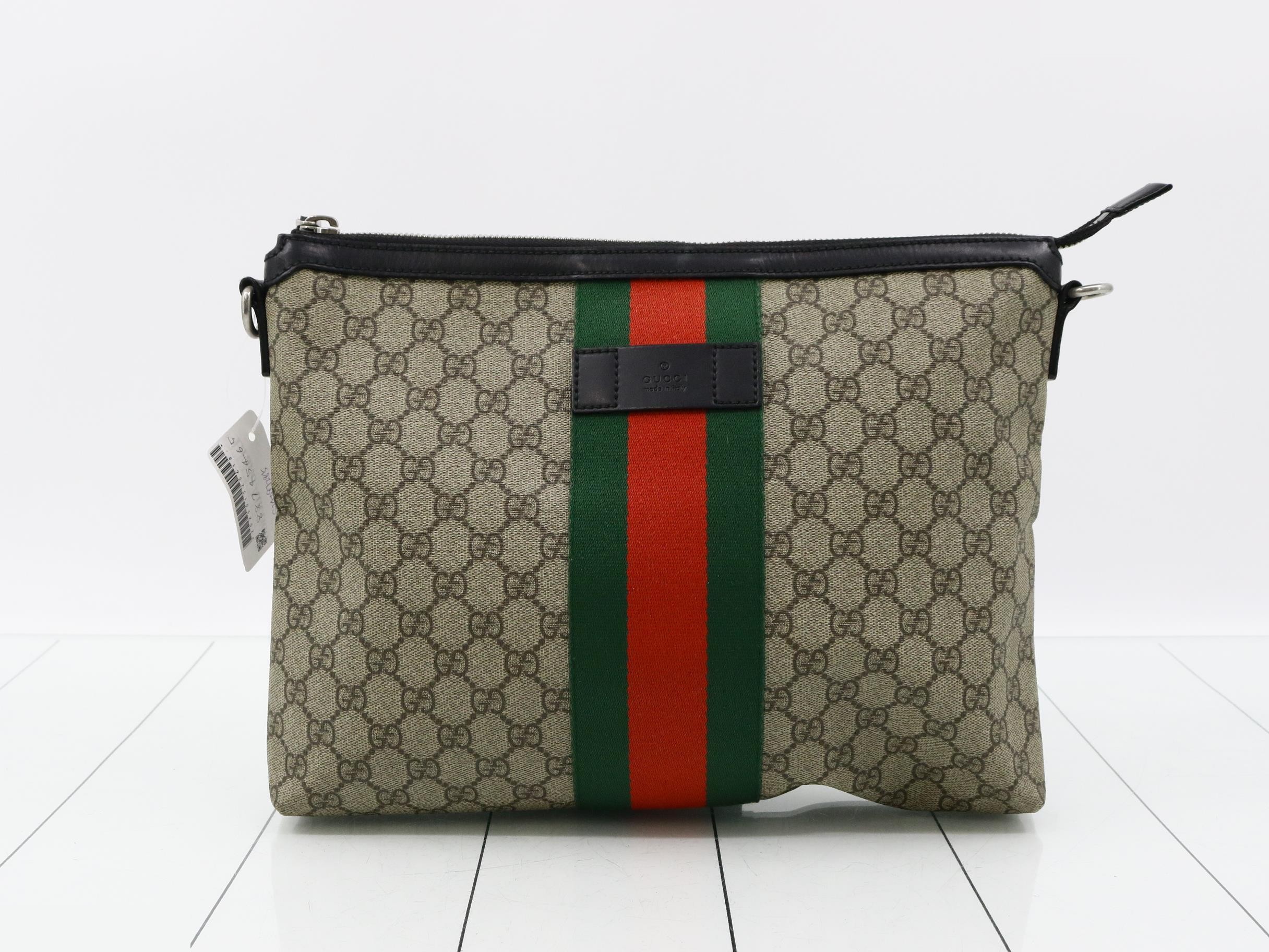 GG Supreme Sherry Line 2-Way Clutch Bag
