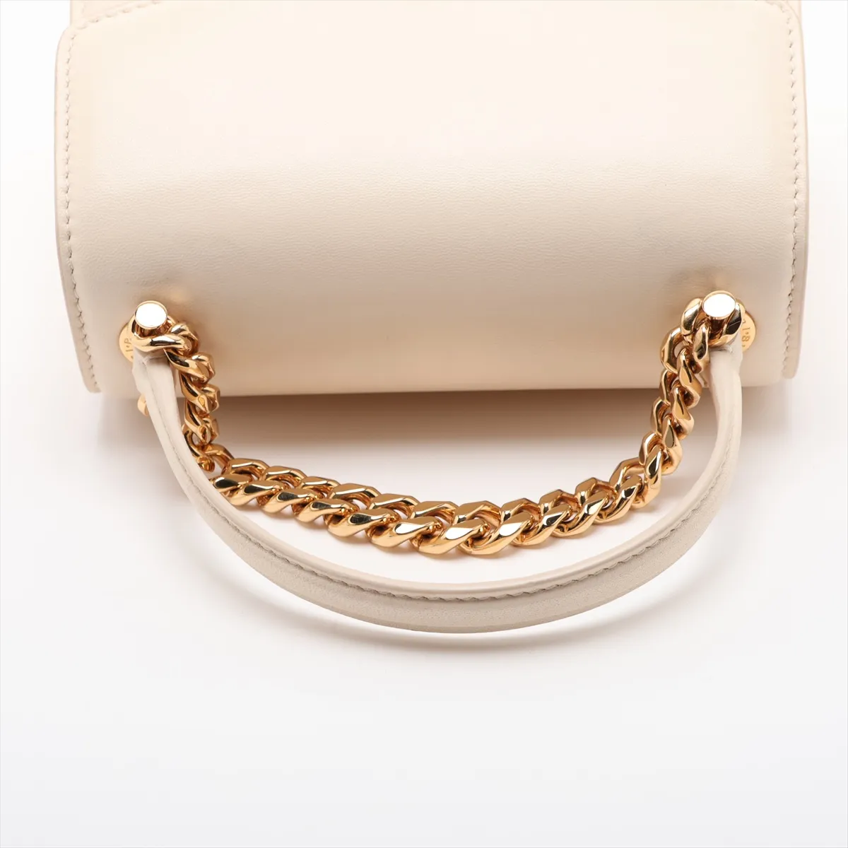 Serpenti Leather 2-Way Handbag, White, with Mirror — view 5