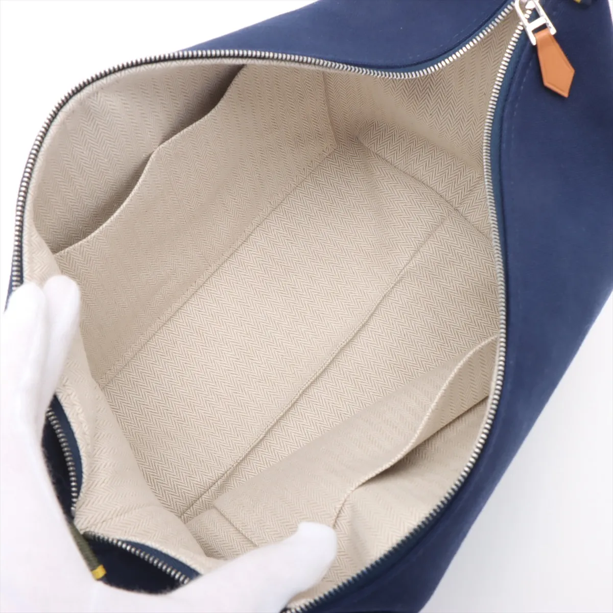 Bride à Black GM Canvas Navy Silver Hardware — view 7