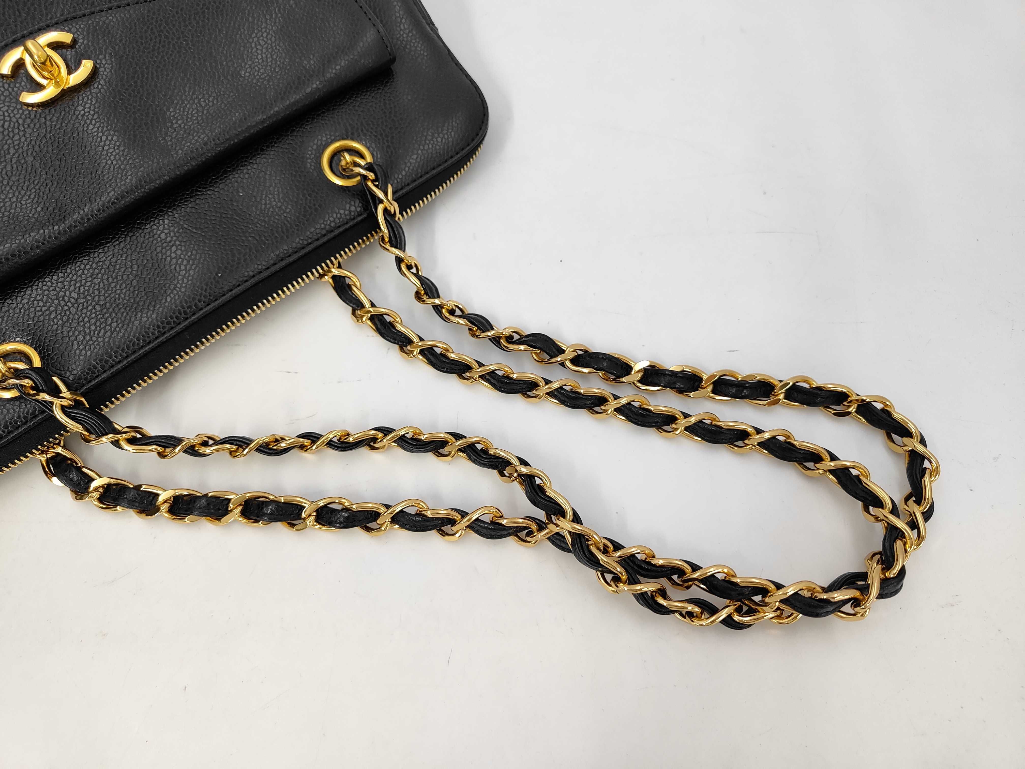 Coco Mark Chain Shoulder Caviar Skin Shoulder Bag — view 5