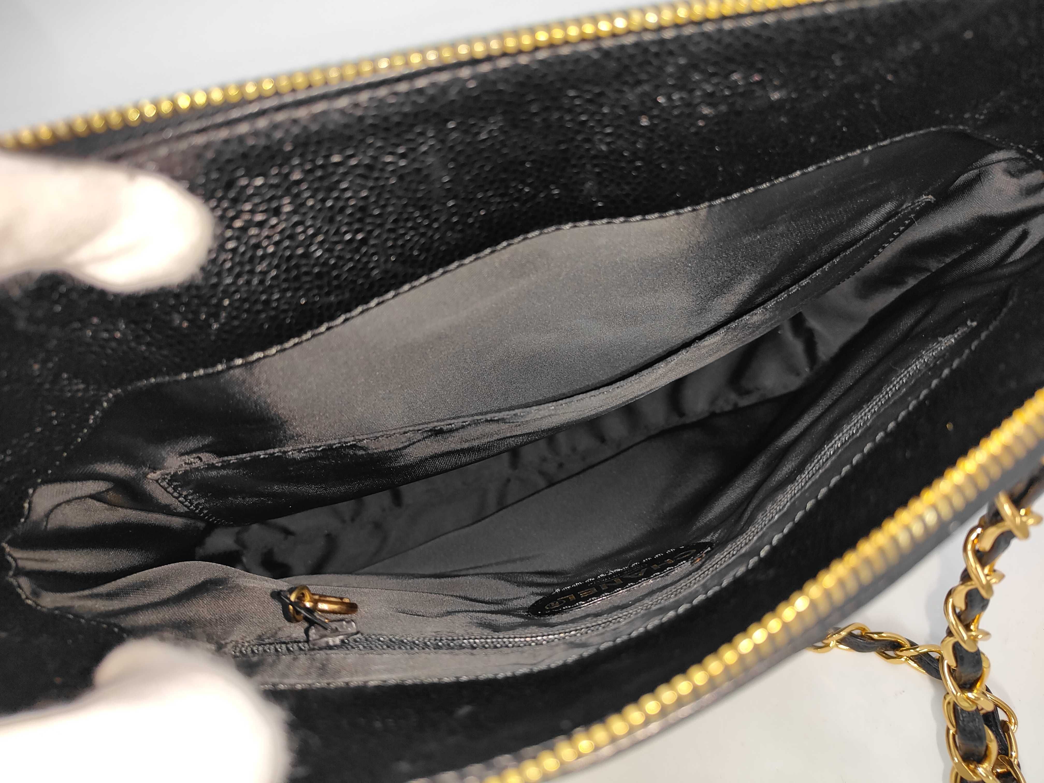 Coco Mark Chain Shoulder Caviar Skin Shoulder Bag — view 9