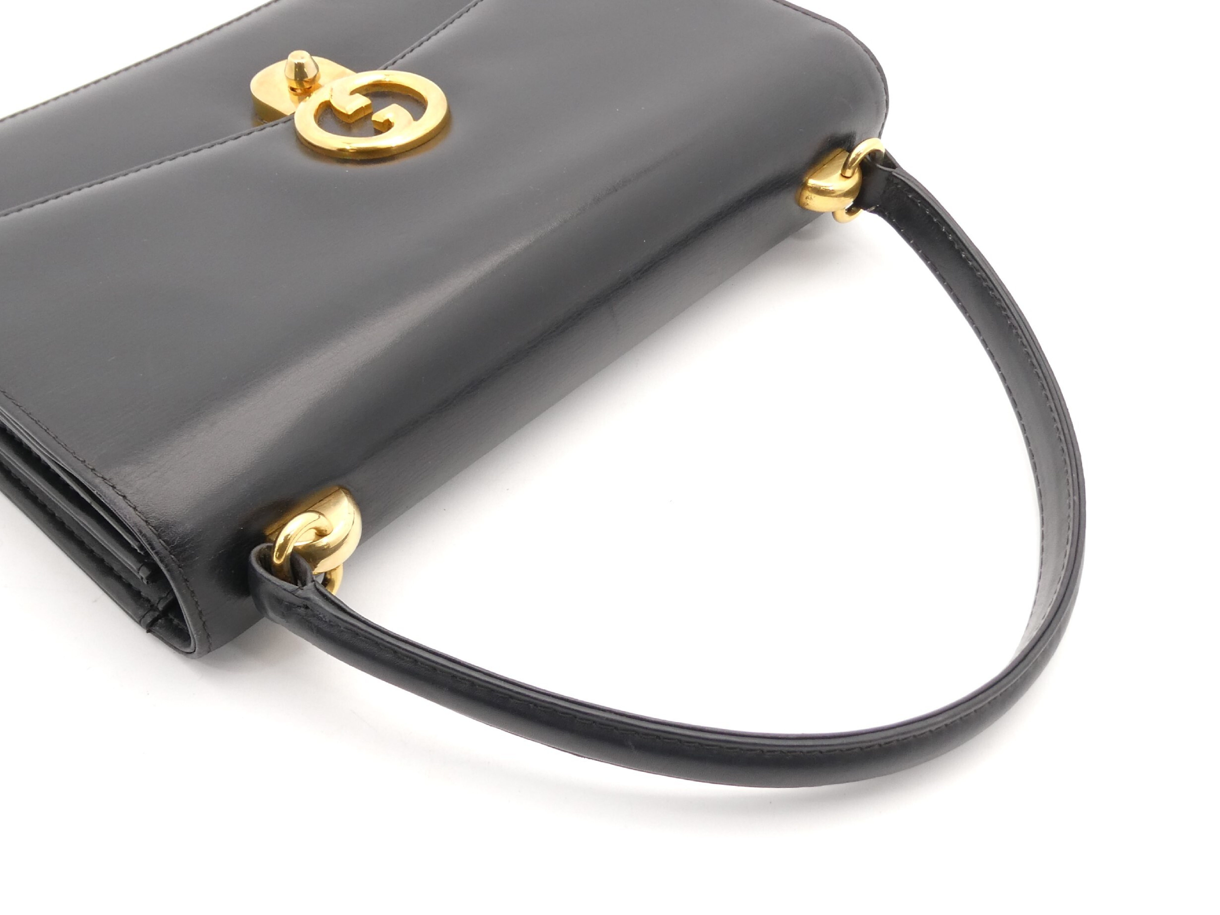 GG Dark Navy Leather Handbag — view 6