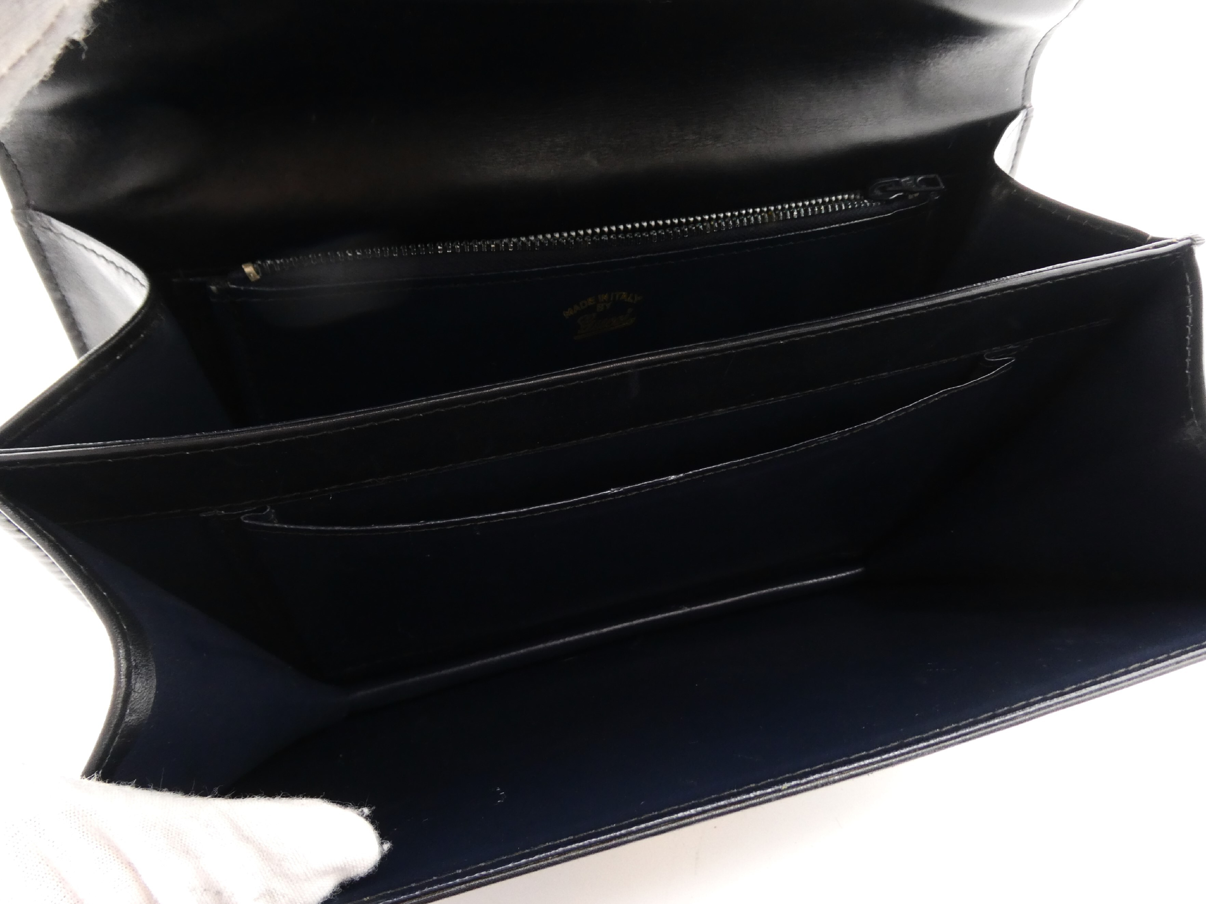 GG Dark Navy Leather Handbag — view 7