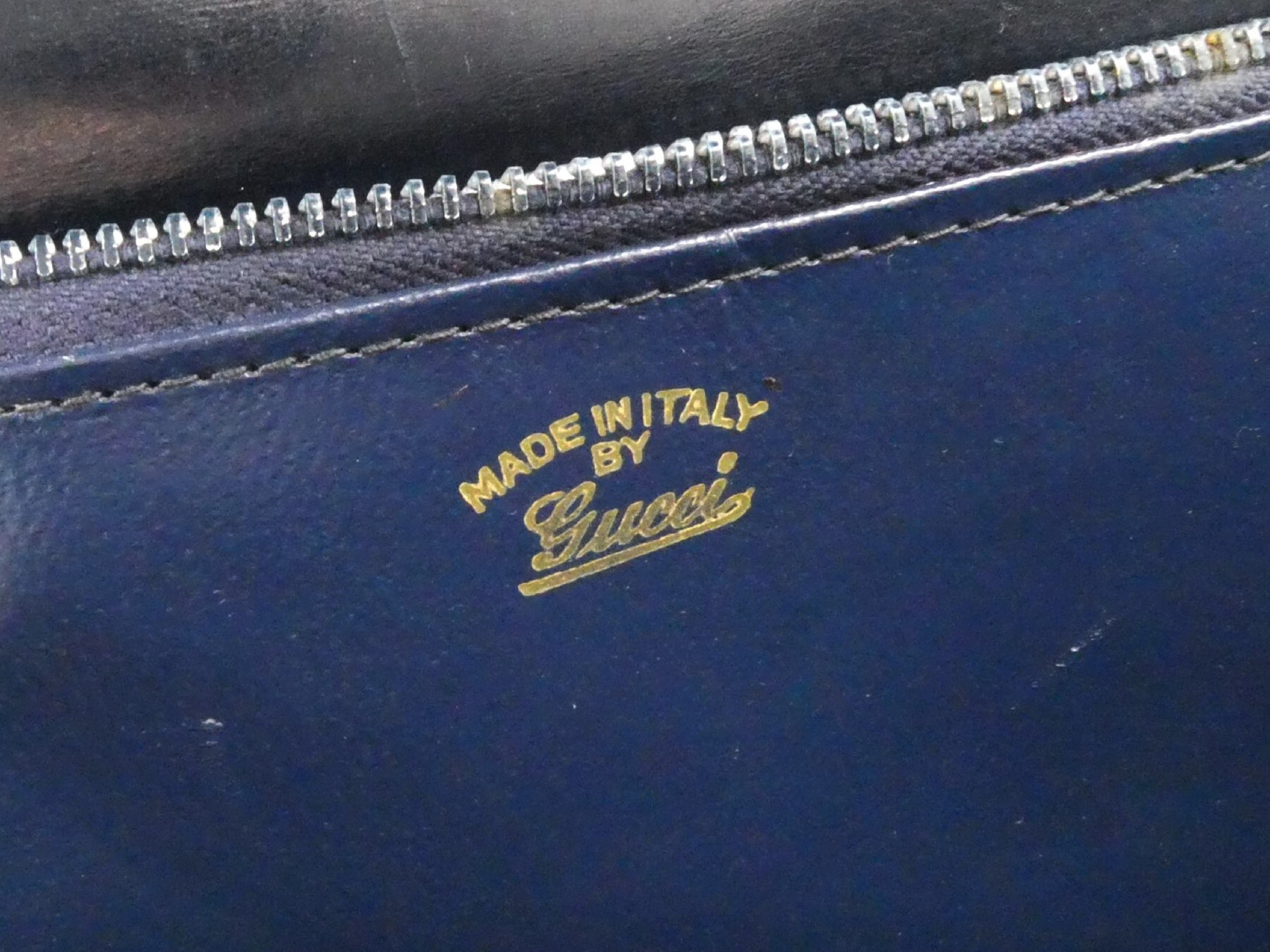 GG Dark Navy Leather Handbag — view 8