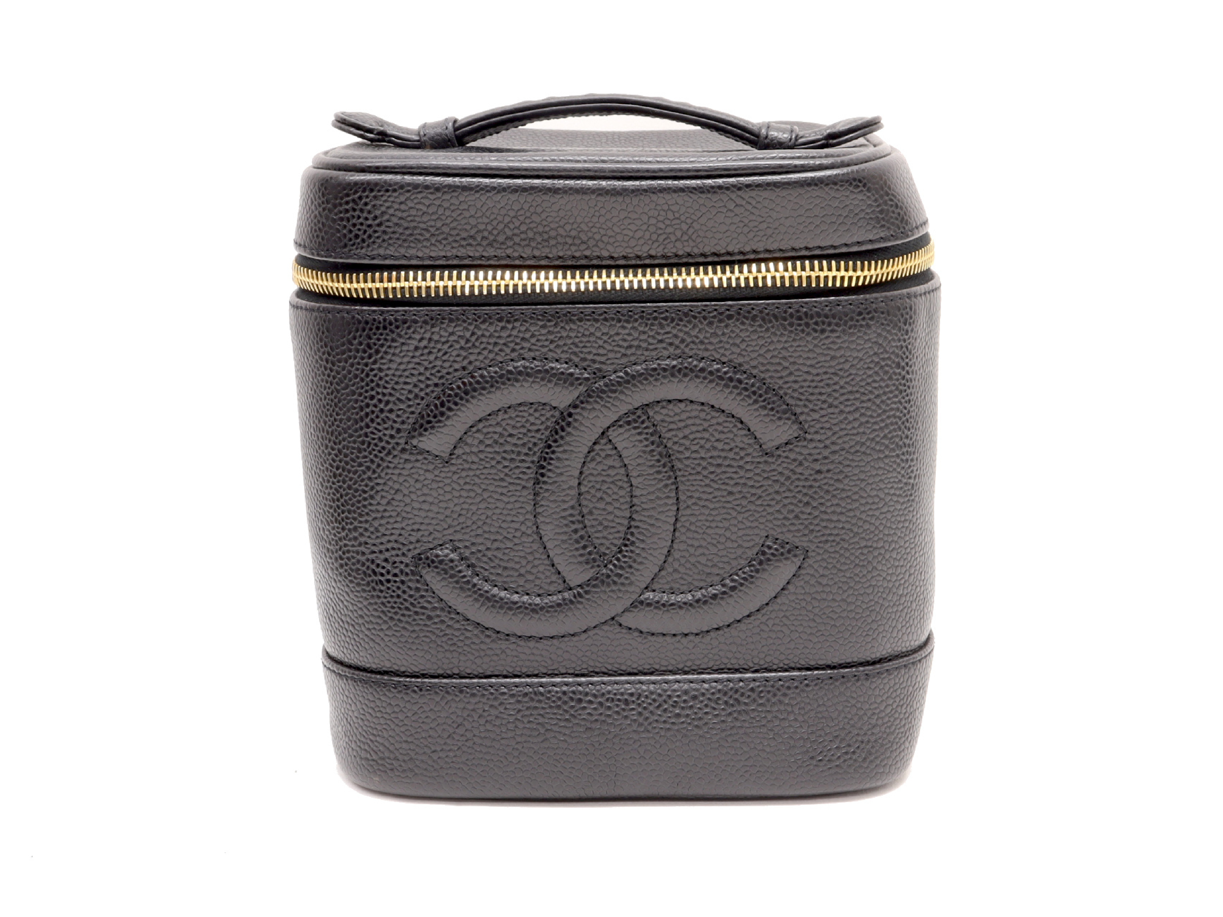 Coco Mark Caviar Skin Black Vanity Bag (Serial No. 6, No Seal)