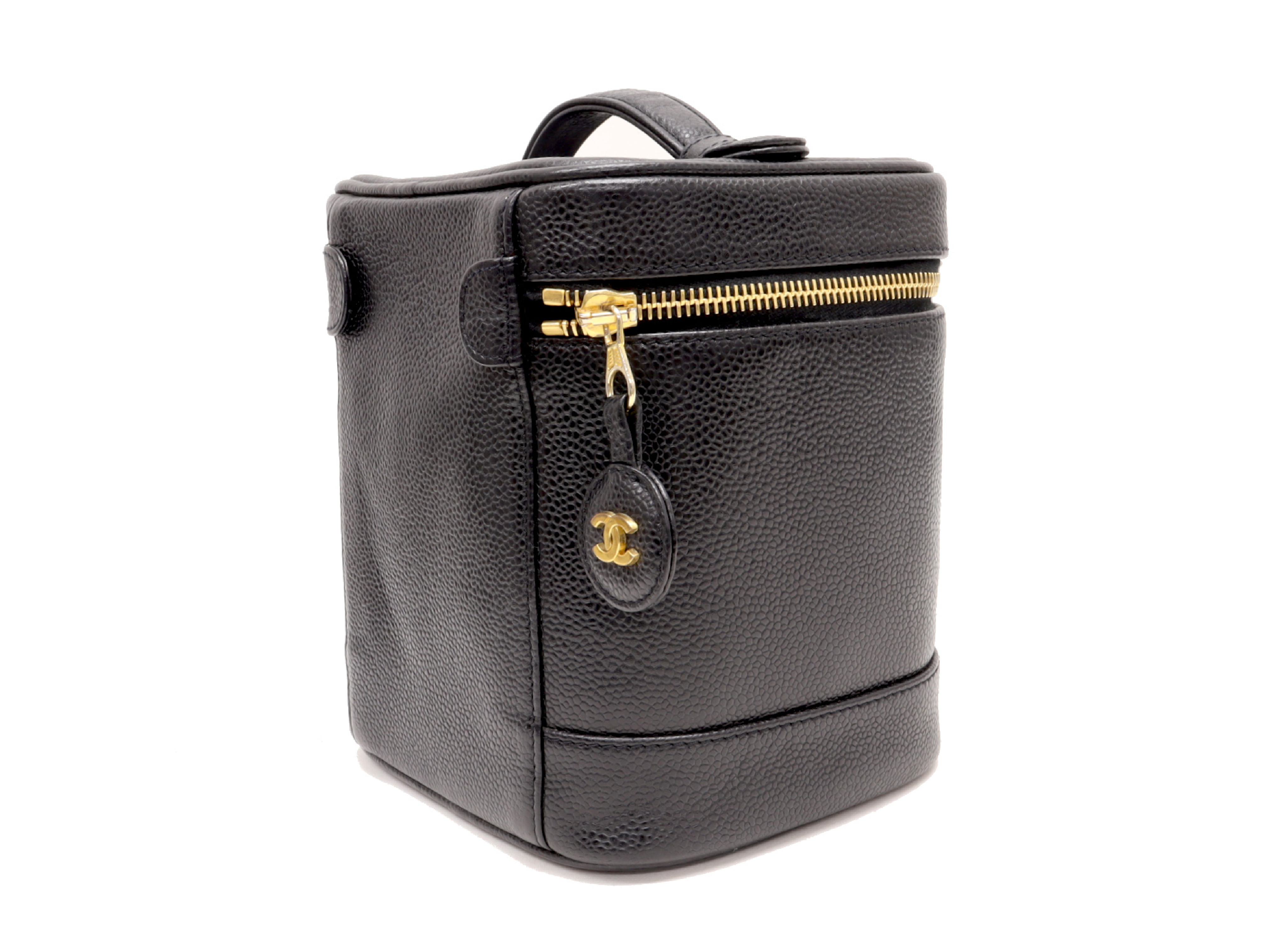 Coco Mark Caviar Skin Black Vanity Bag (Serial No. 6, No Seal) — view 2