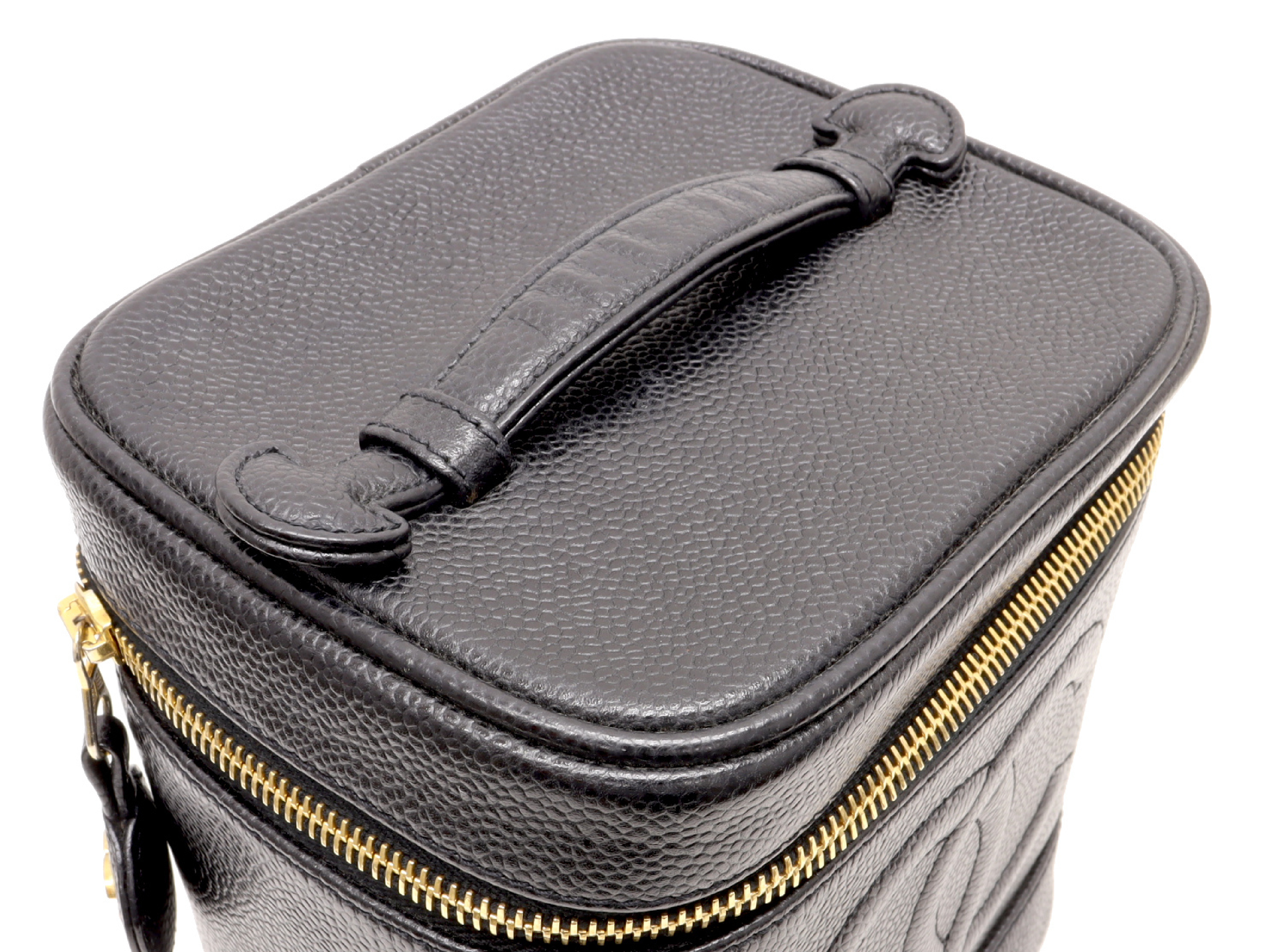 Coco Mark Caviar Skin Black Vanity Bag (Serial No. 6, No Seal) — view 5
