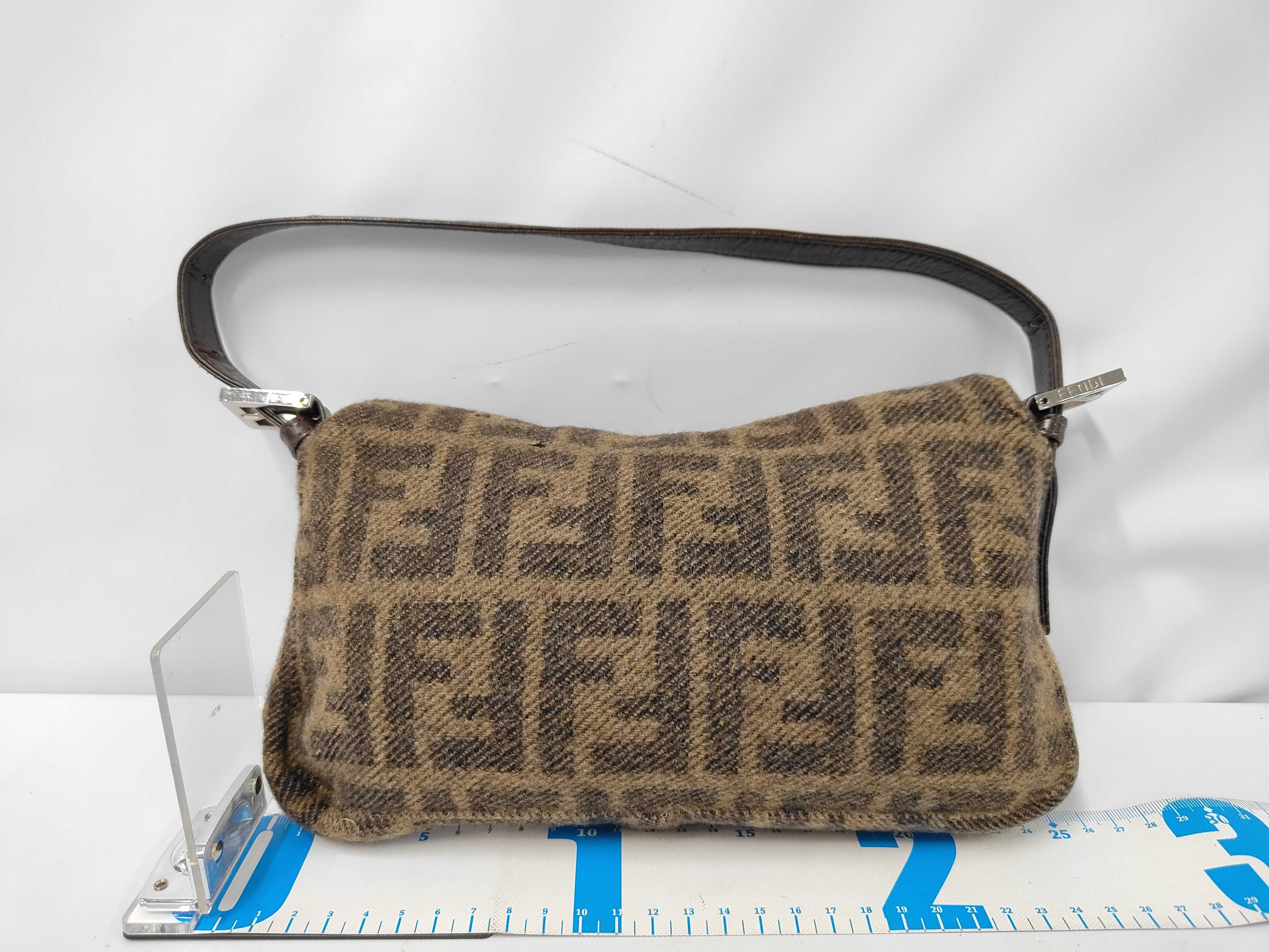 Zucca Shoulder Bag, Wool x Leather, Brown Shoulder Bag — view 2
