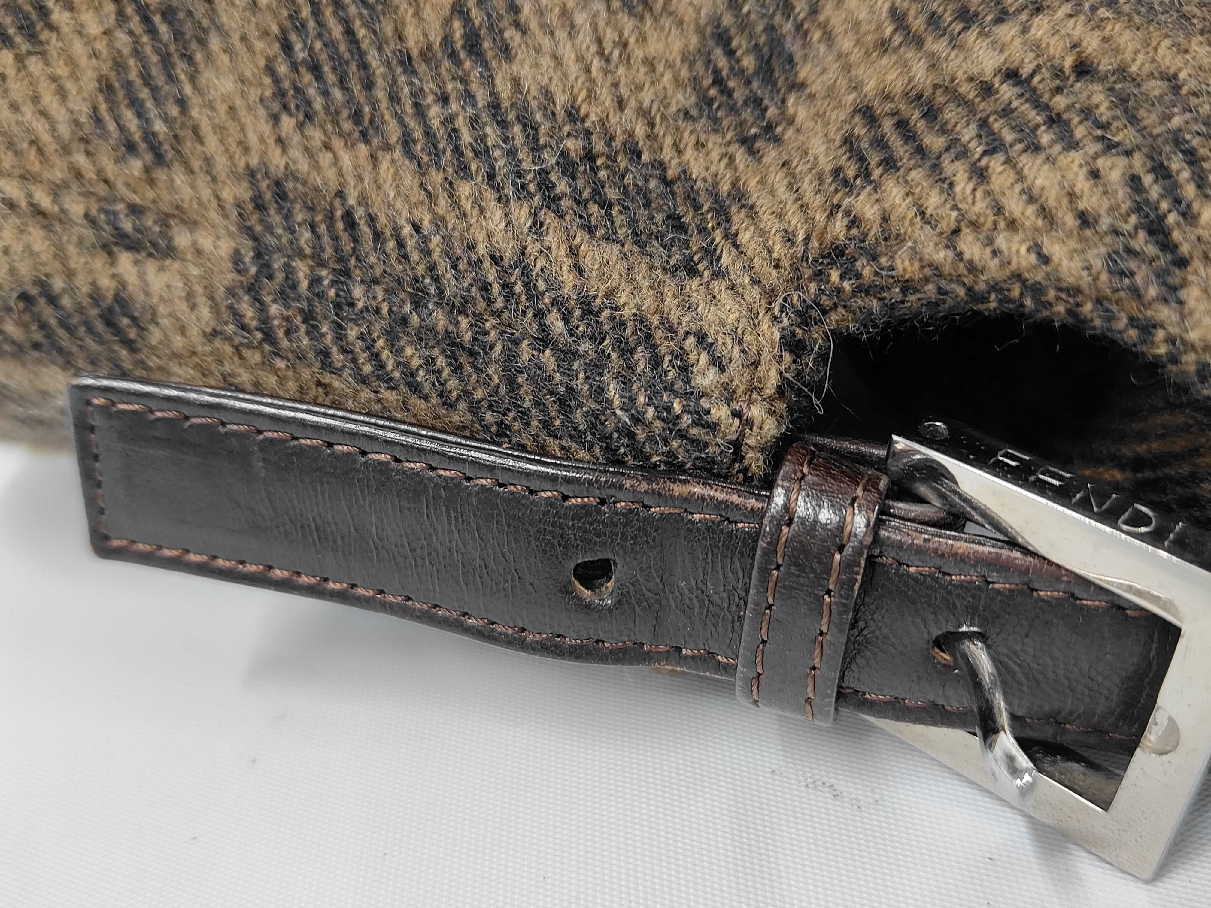 Zucca Shoulder Bag, Wool x Leather, Brown Shoulder Bag — view 6