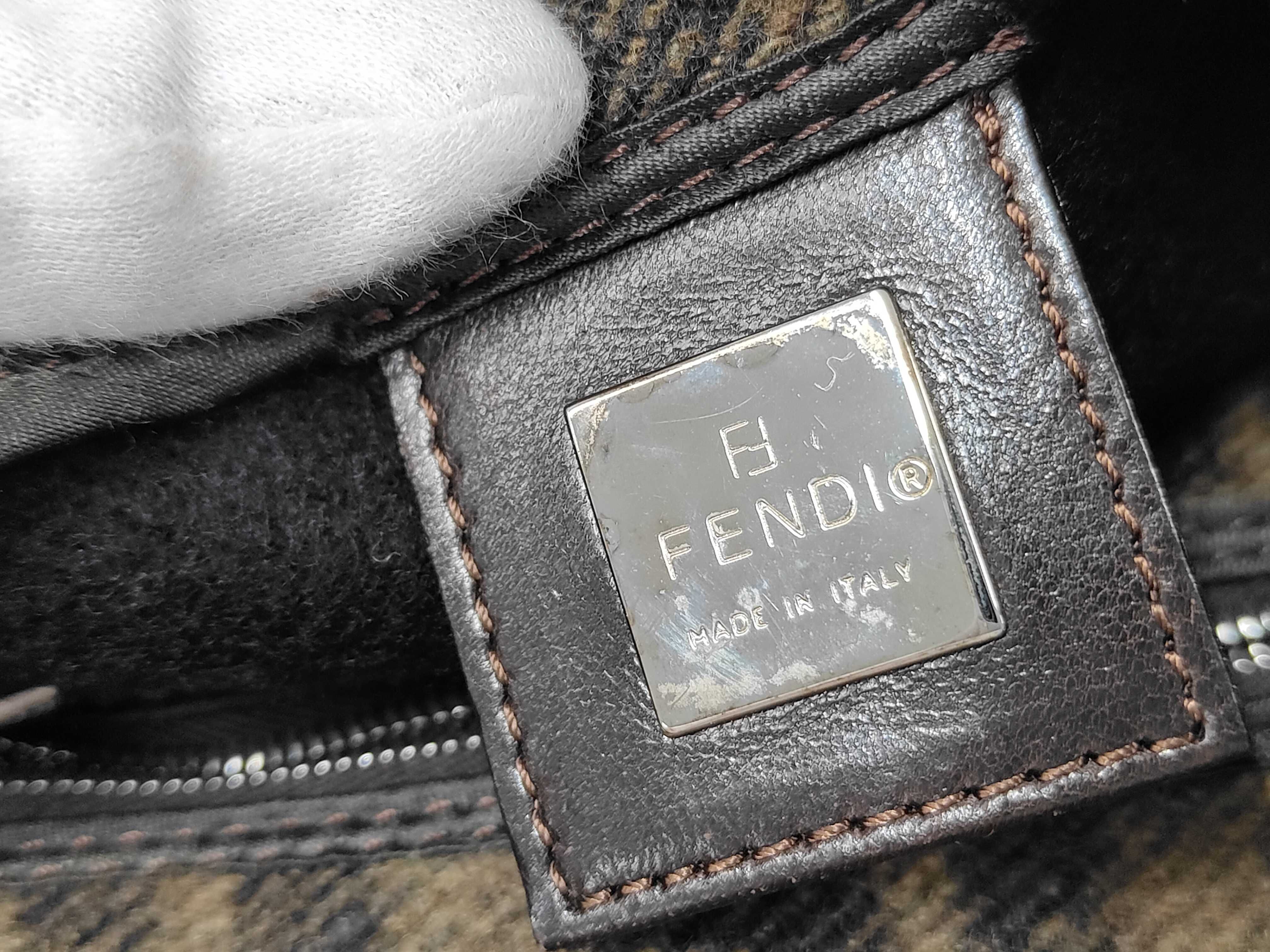 Zucca Shoulder Bag, Wool x Leather, Brown Shoulder Bag — view 10