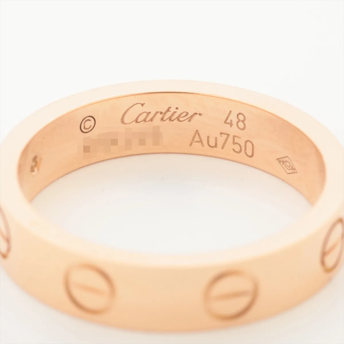 Mini Love 1P Diamond Ring 750(PG) 3.9g 48 KRK249 Some dents — view 3