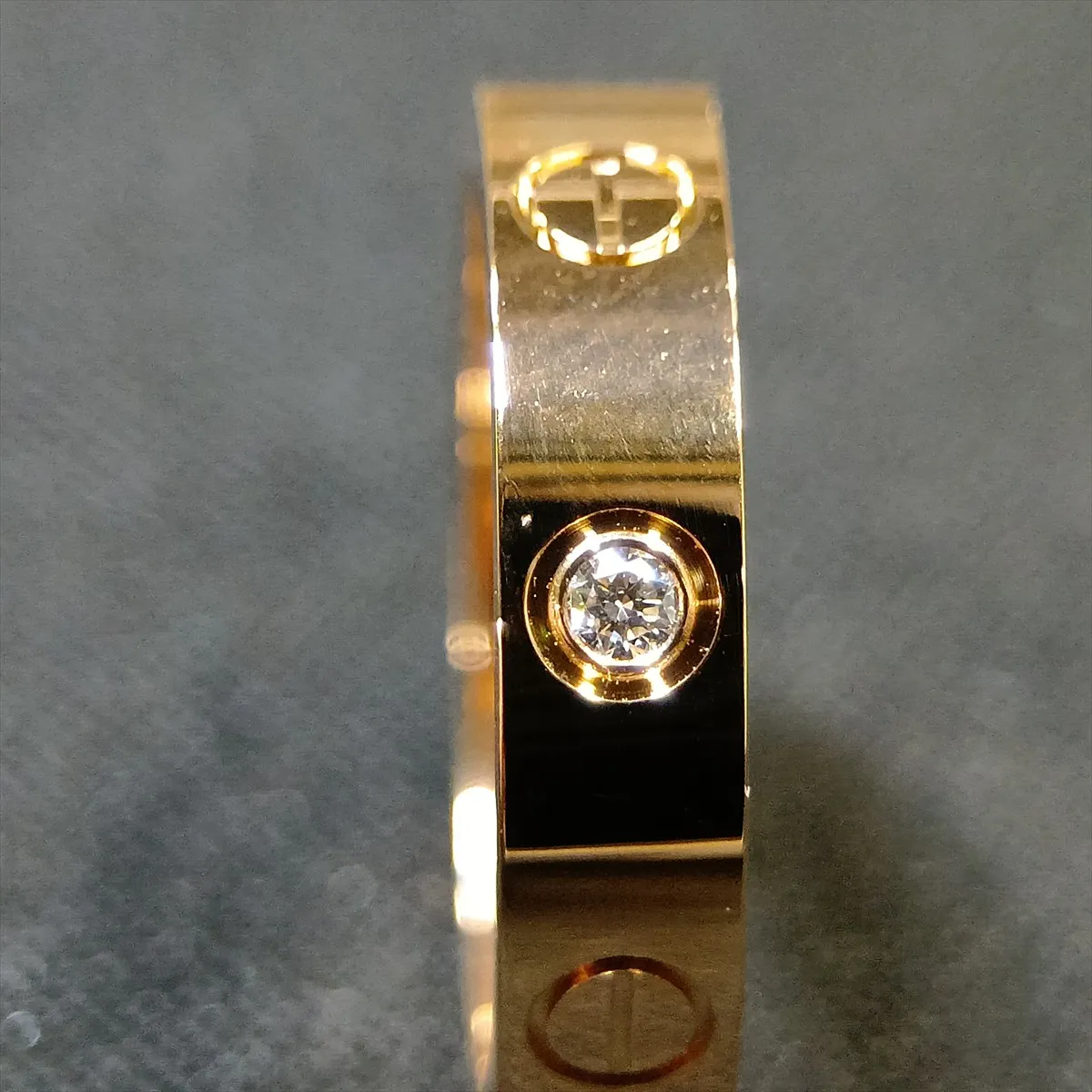 Mini Love 1P Diamond Ring 750(PG) 3.9g 48 KRK249 Some dents — view 4