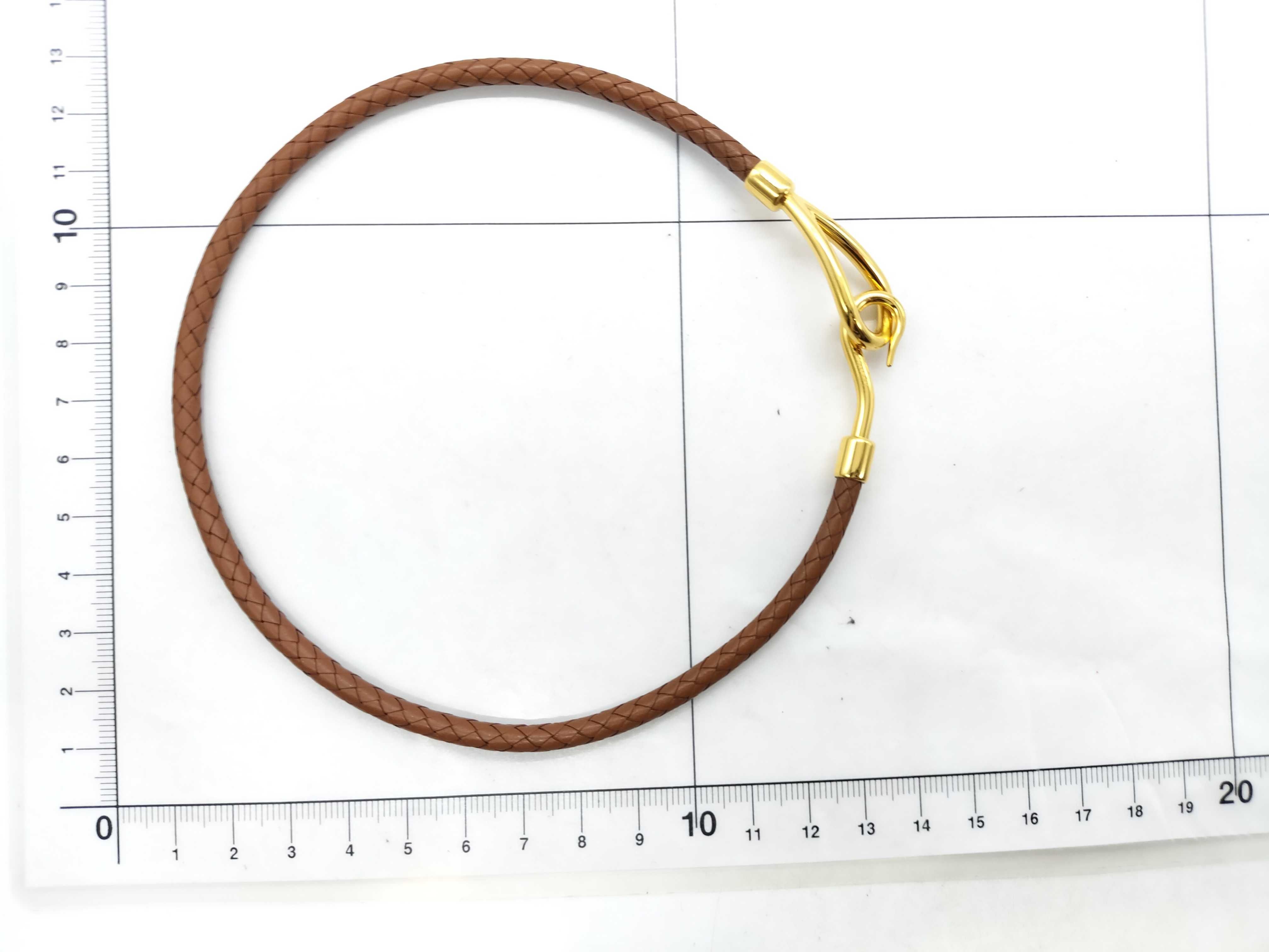Jumbo Leather GD Choker Brown Necklace — view 5