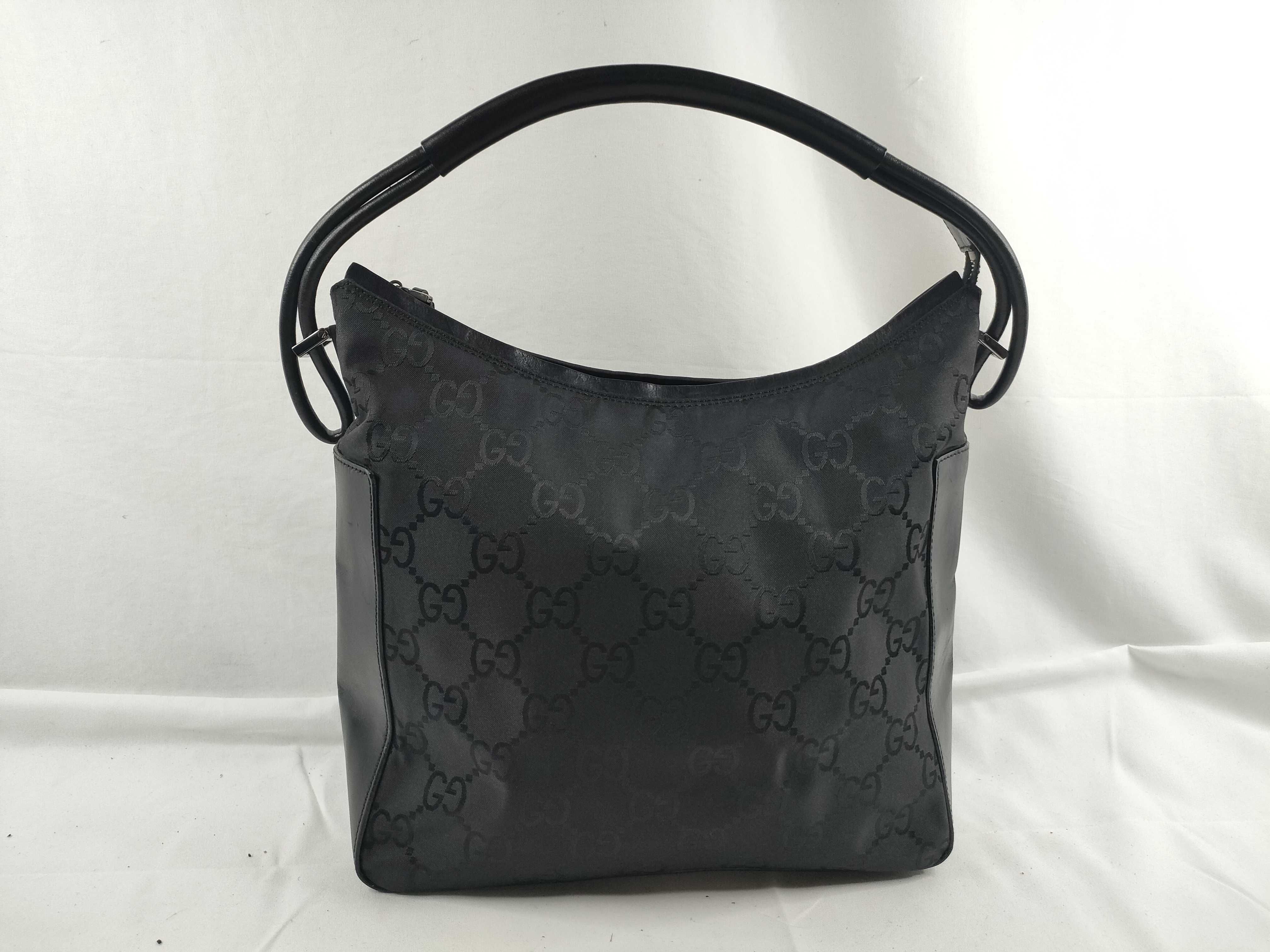 Shoulder Bag, Gucci One-Shoulder Bag, Half Moon GG Nylon, Black Shoulder Bag