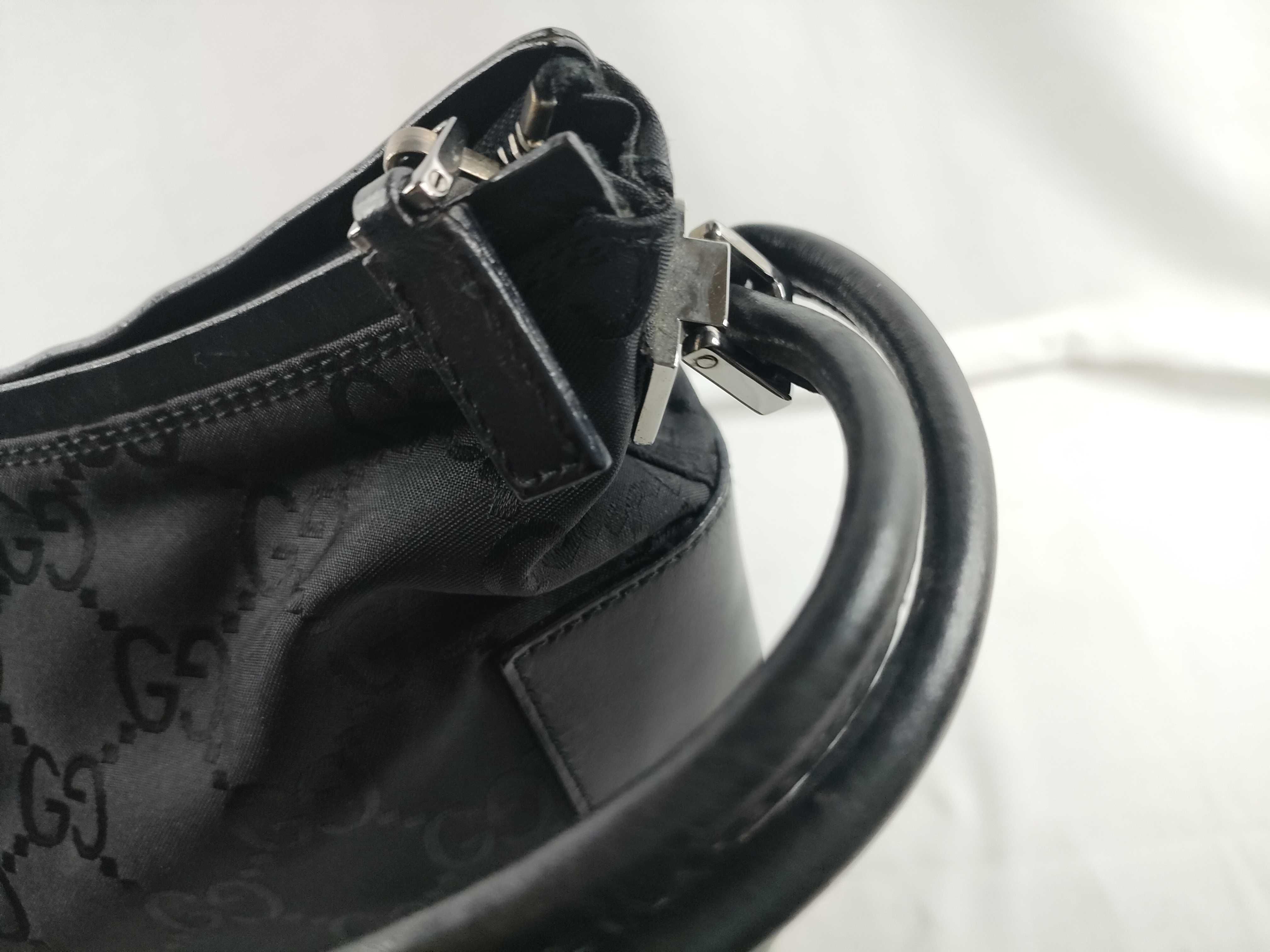 Shoulder Bag, Gucci One-Shoulder Bag, Half Moon GG Nylon, Black Shoulder Bag — view 8