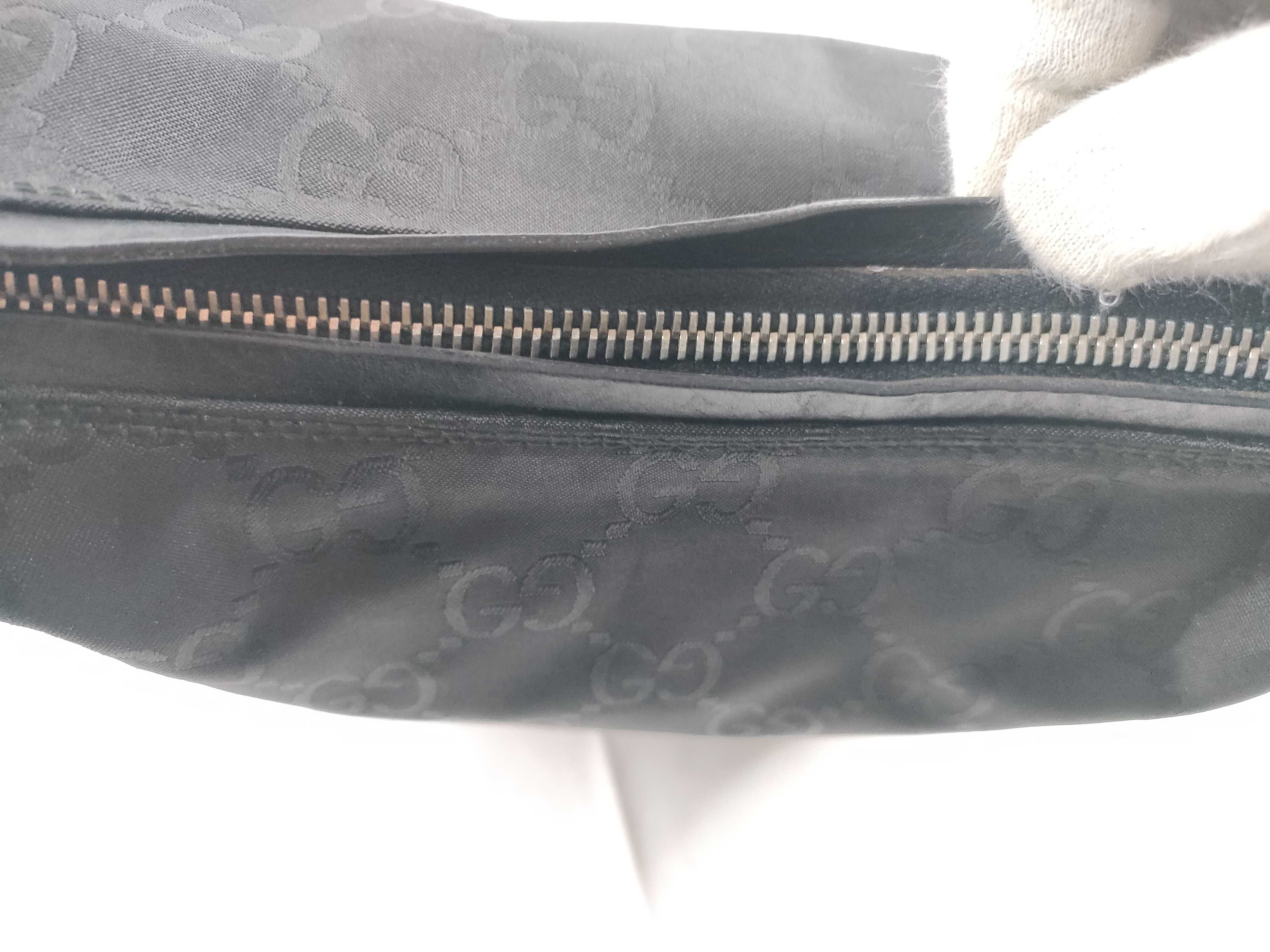 Shoulder Bag, Gucci One-Shoulder Bag, Half Moon GG Nylon, Black Shoulder Bag — view 9