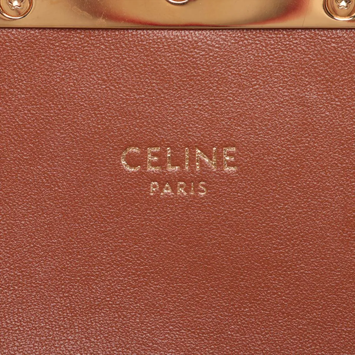 Triomphe Teen Canvas x Leather Shoulder Bag, Beige x Brown — view 11