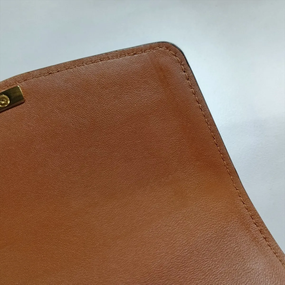 Triomphe Teen Canvas x Leather Shoulder Bag, Beige x Brown — view 13