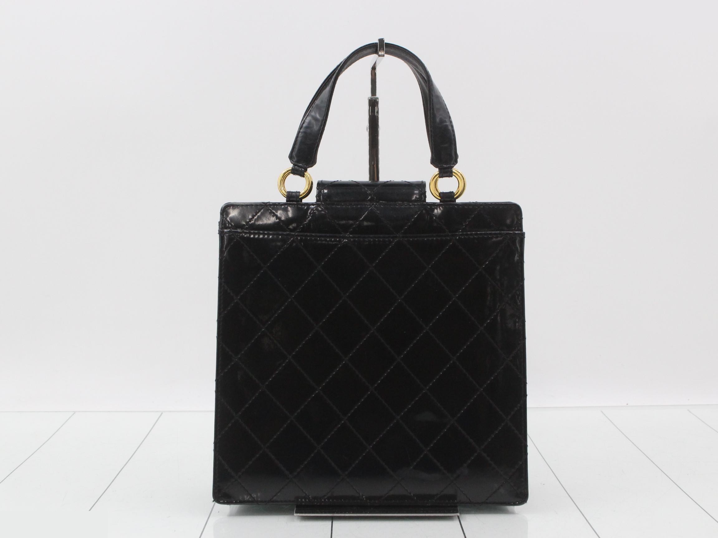 Matelassé patent leather handbag — view 2
