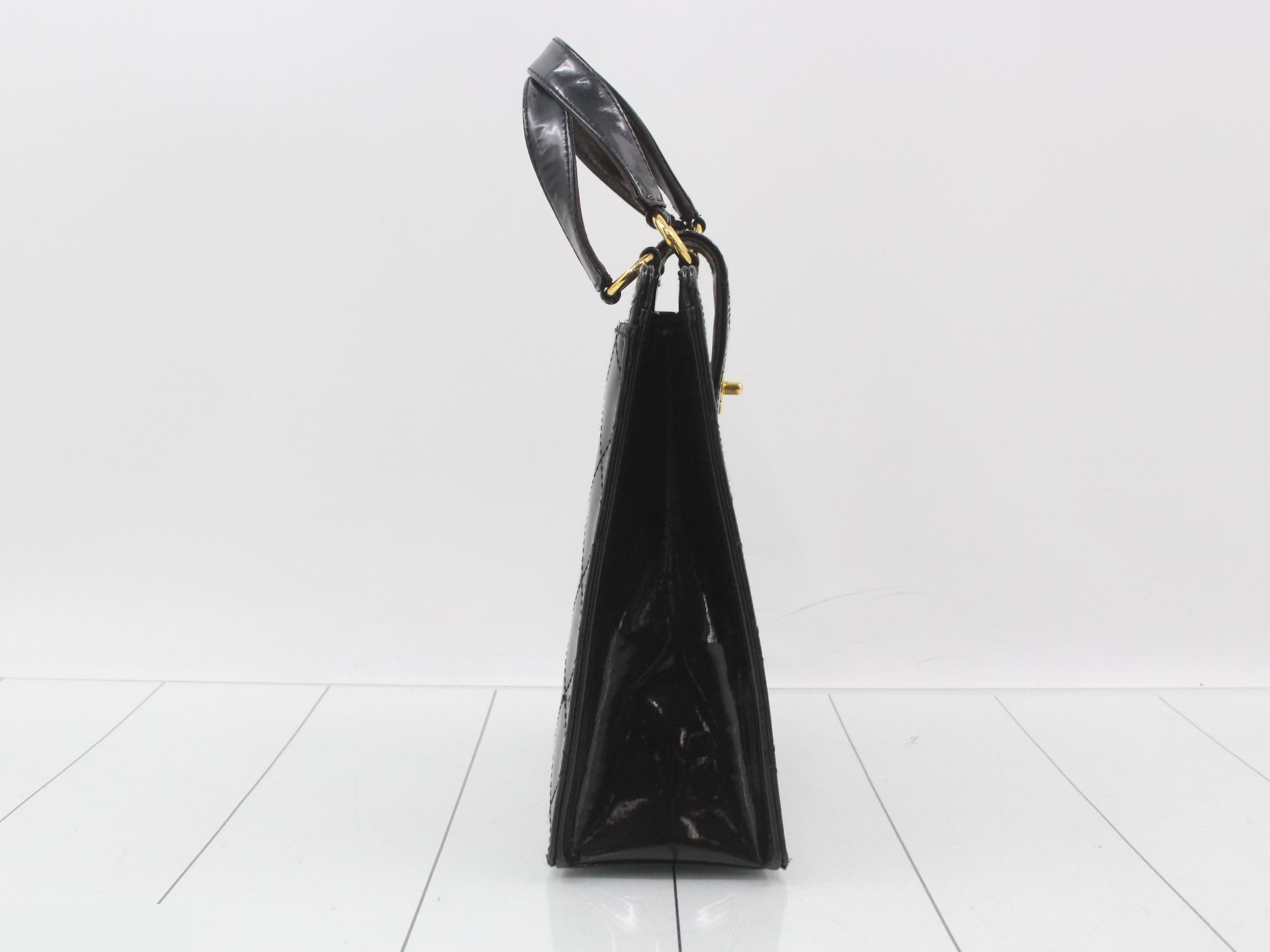 Matelassé patent leather handbag — view 4