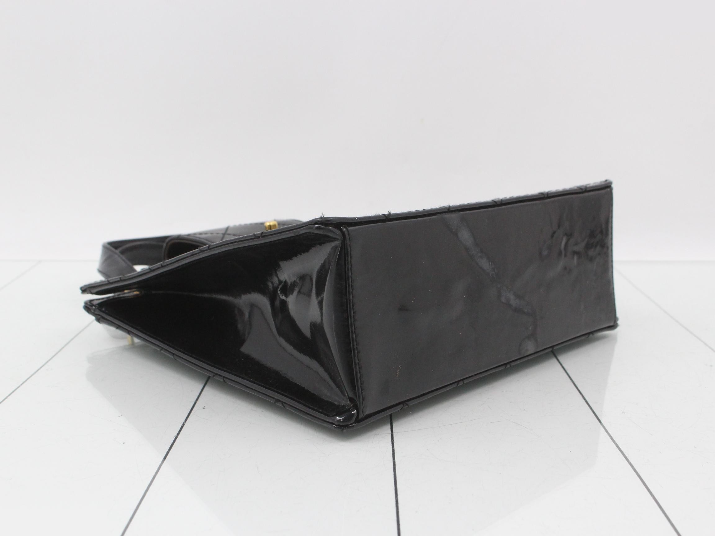 Matelassé patent leather handbag — view 5