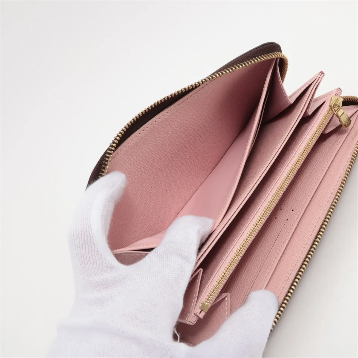 Damier Zippy Wallet N60046 GI2198 Rose Ballerine Round Zip Wallet — view 4