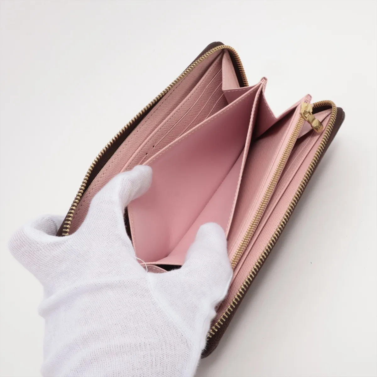 Damier Zippy Wallet N60046 GI2198 Rose Ballerine Round Zip Wallet — view 6