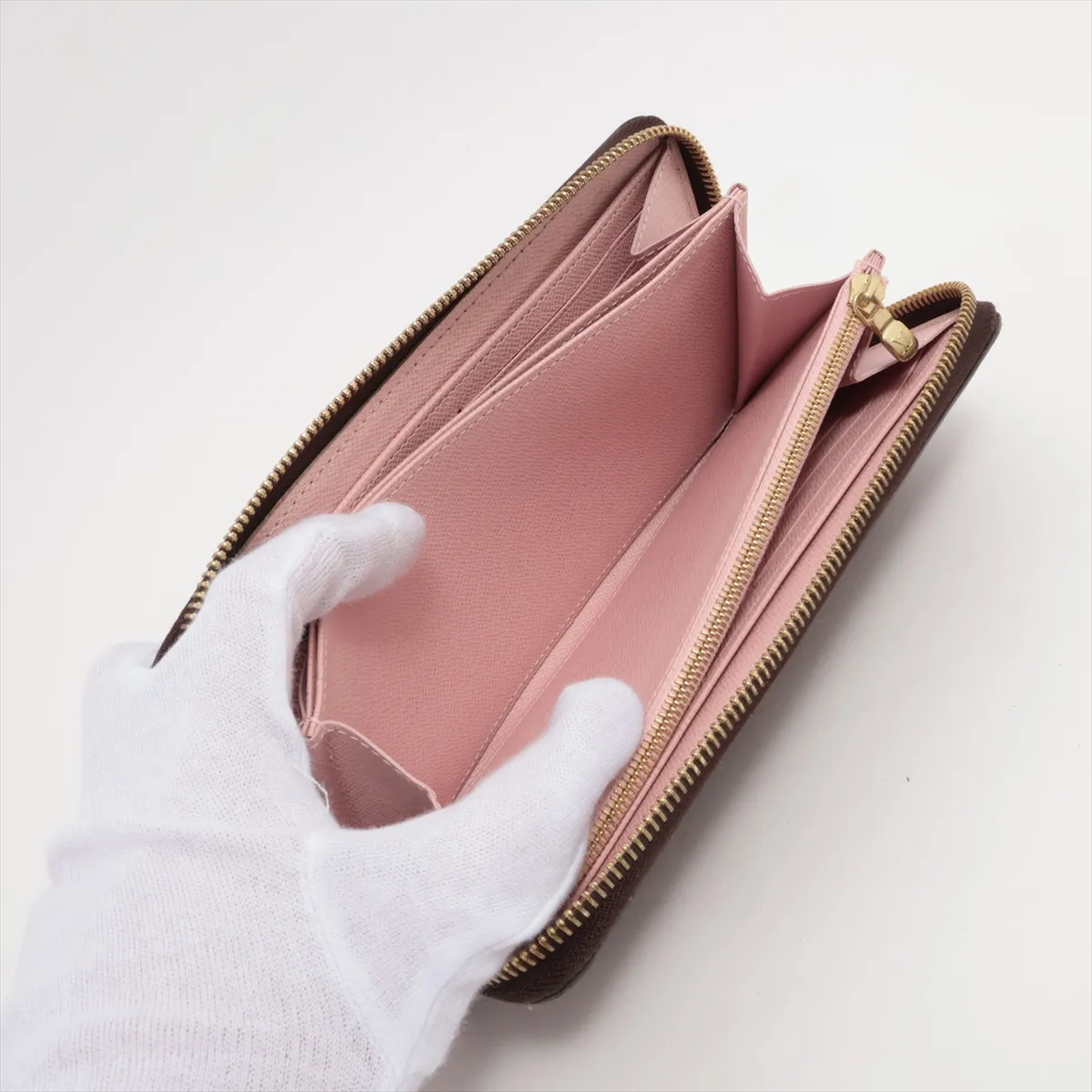 Damier Zippy Wallet N60046 GI2198 Rose Ballerine Round Zip Wallet — view 7