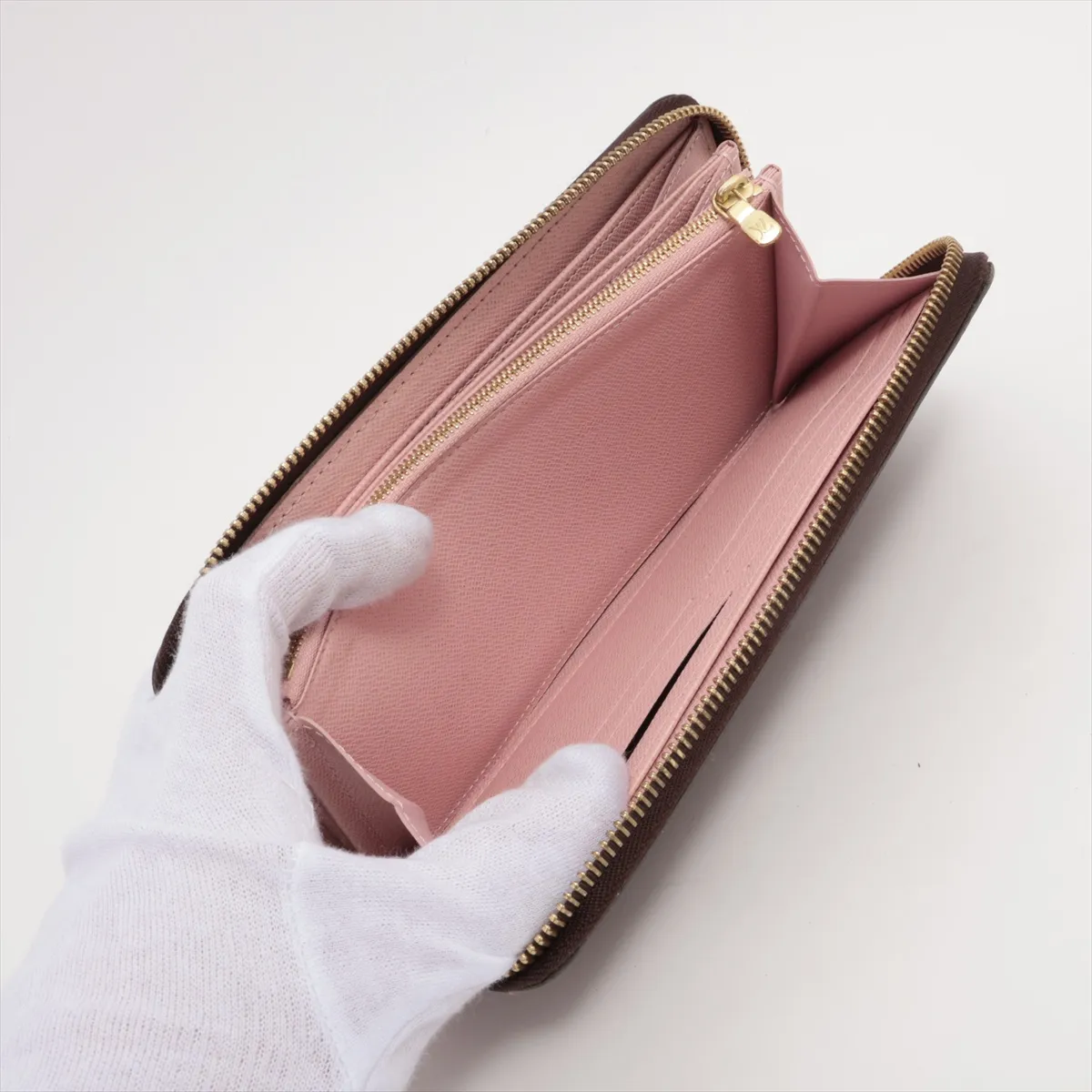 Damier Zippy Wallet N60046 GI2198 Rose Ballerine Round Zip Wallet — view 8