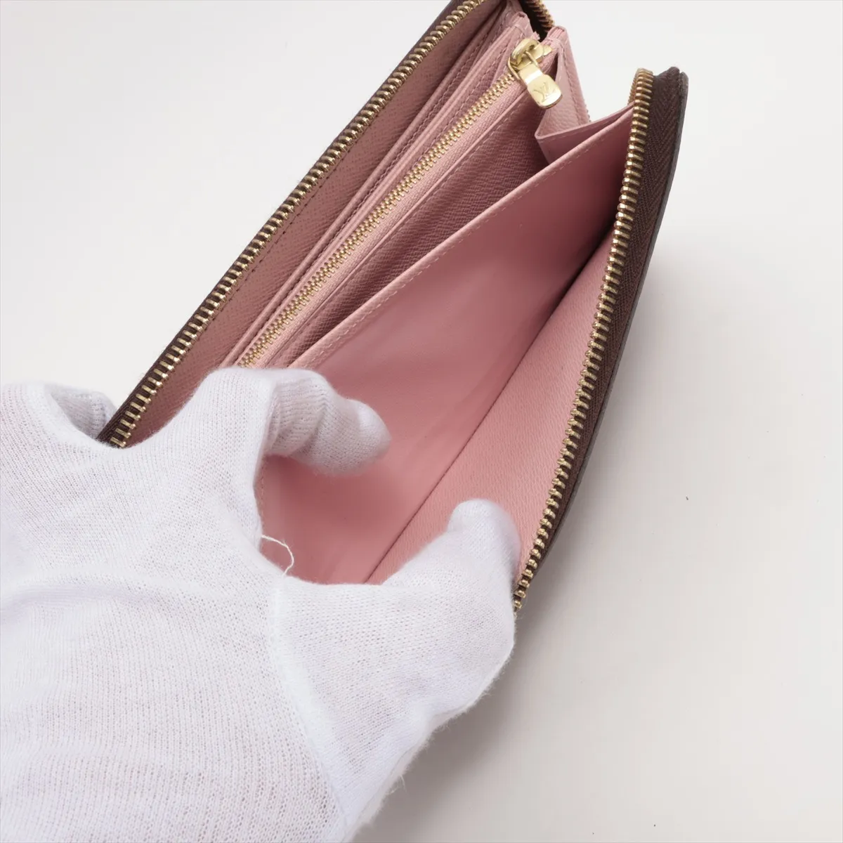 Damier Zippy Wallet N60046 GI2198 Rose Ballerine Round Zip Wallet — view 9