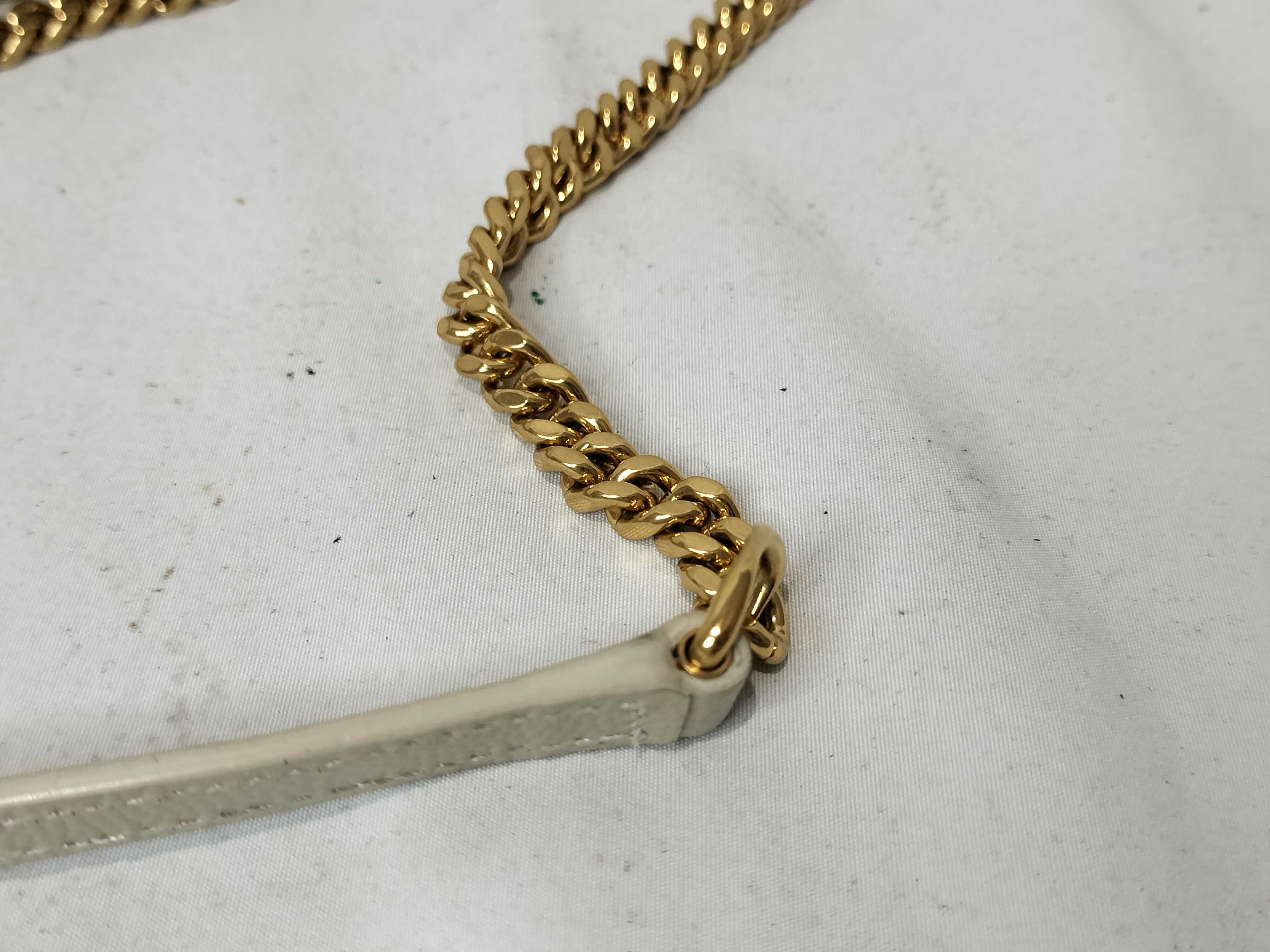 VN-Saint Laurent Paris Cassandra Leather Chain Wallet Beige 742920 Shoulder Bag — view 4