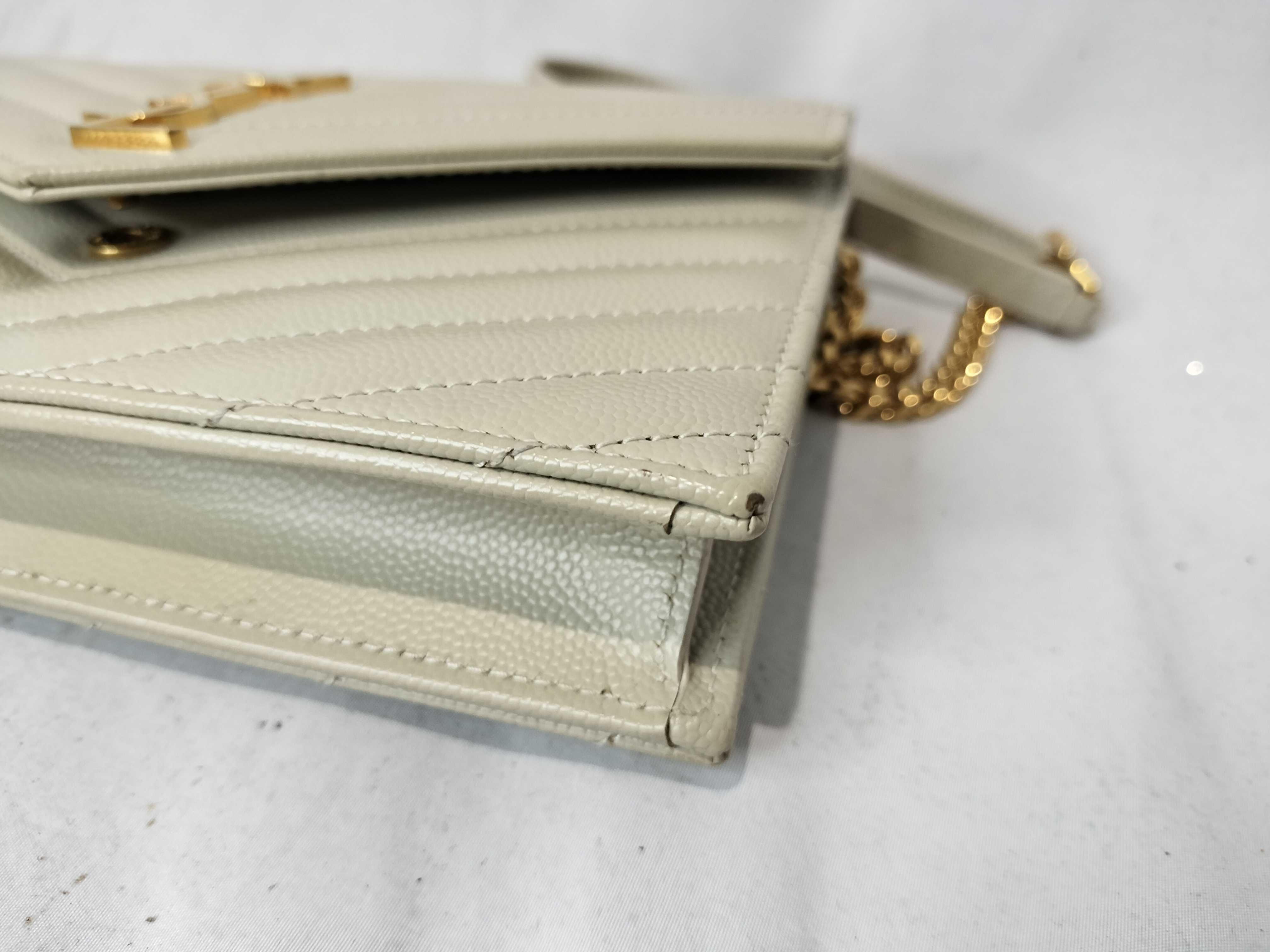 VN-Saint Laurent Paris Cassandra Leather Chain Wallet Beige 742920 Shoulder Bag — view 6
