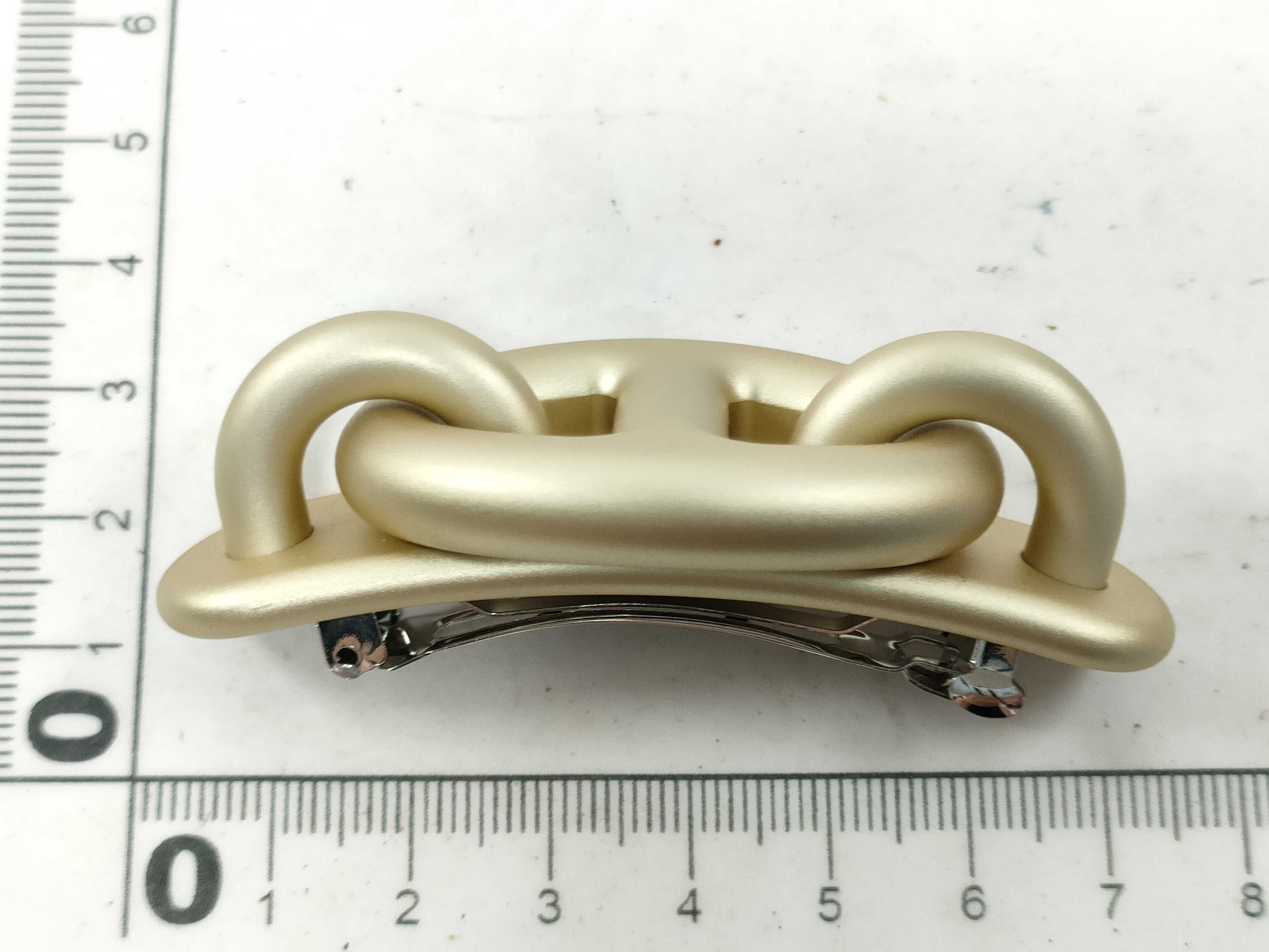 Trimaillon PM Barrette, Matte Gold x Silver Hardware, Unused, Hair Accessory — view 6