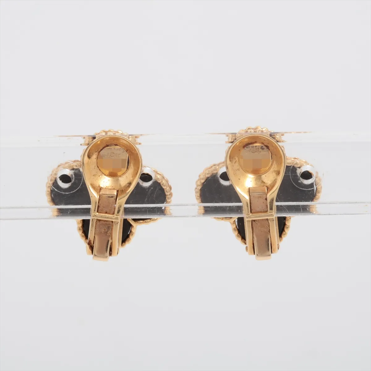 Magic Alhambra Onyx Earrings, 18K (YG), 9.9g, 3K703.66. Features: loose clasp, — view 2