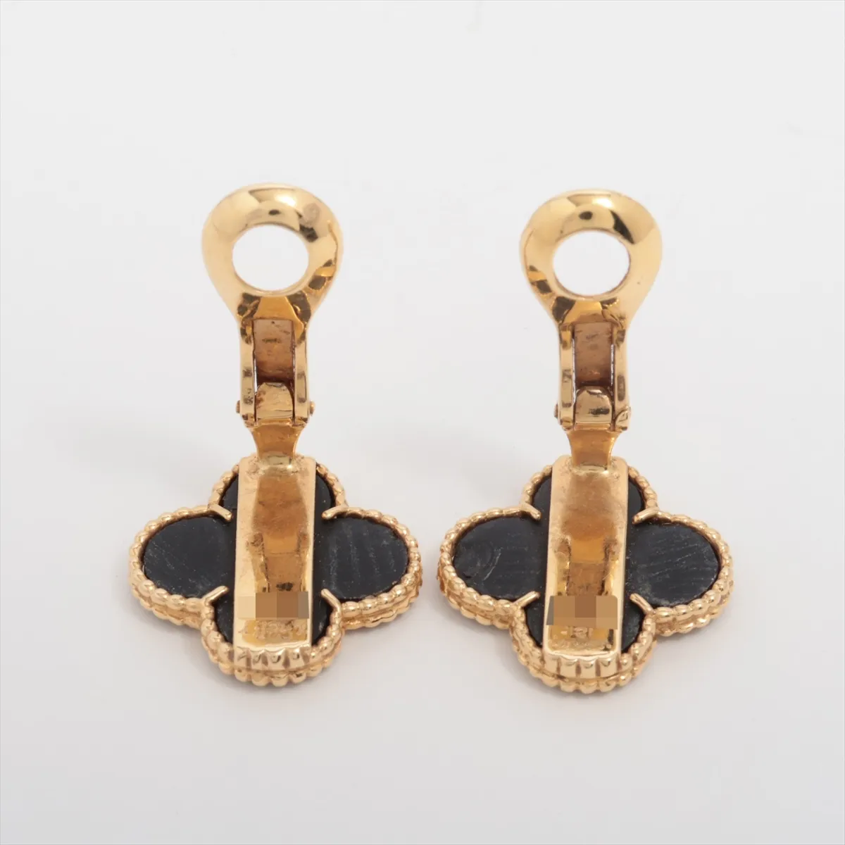 Magic Alhambra Onyx Earrings, 18K (YG), 9.9g, 3K703.66. Features: loose clasp, — view 4