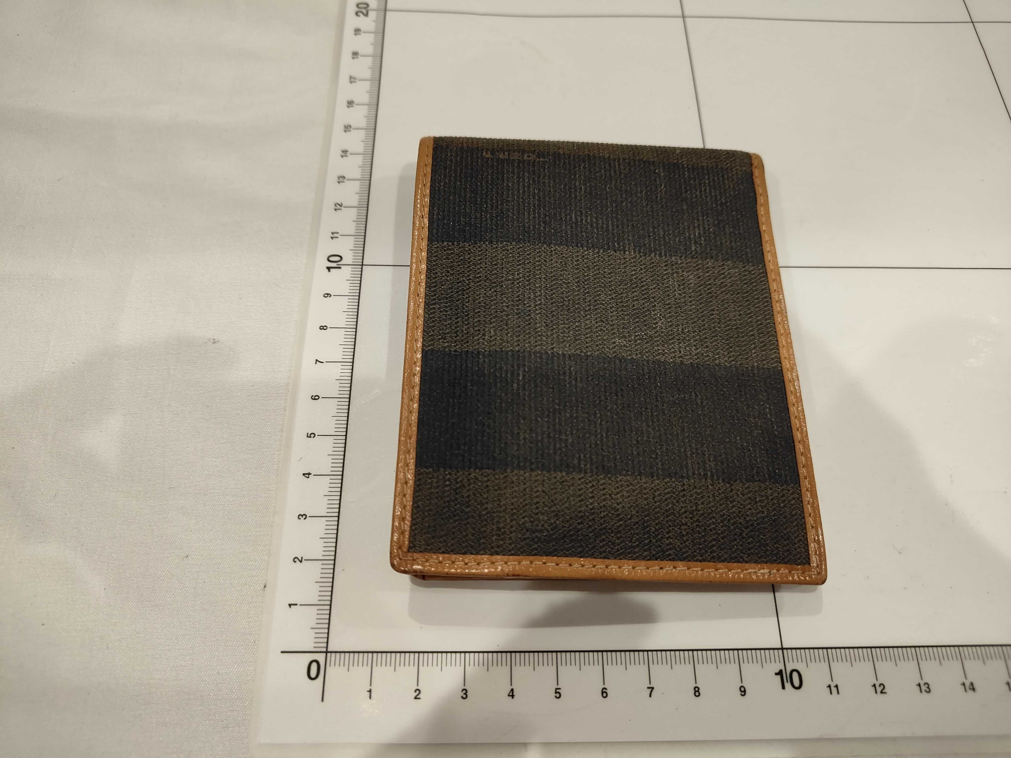 Pecan pattern bi-fold wallet / canvas x leather / wear and tear considered — view 2