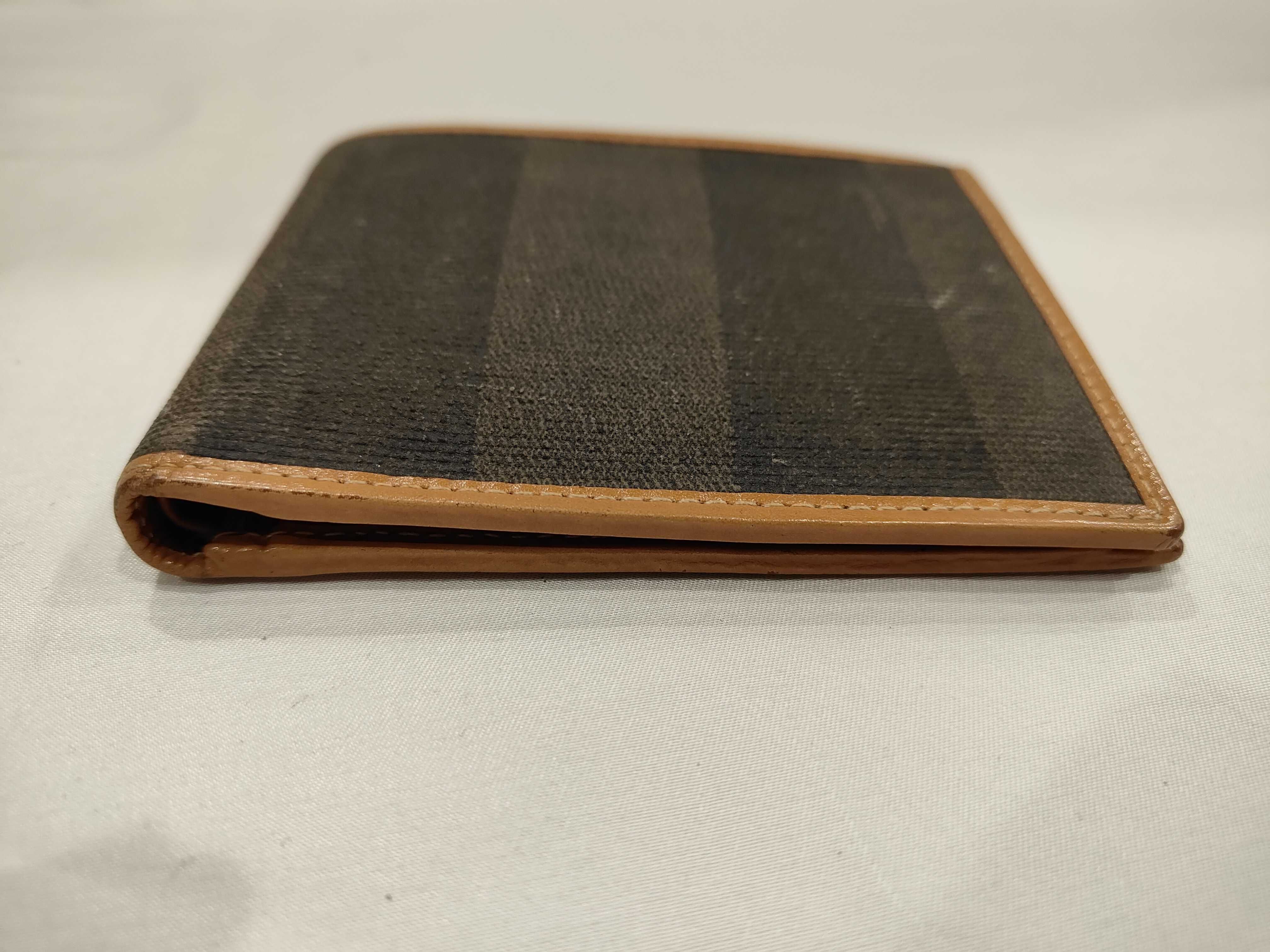 Pecan pattern bi-fold wallet / canvas x leather / wear and tear considered — view 3