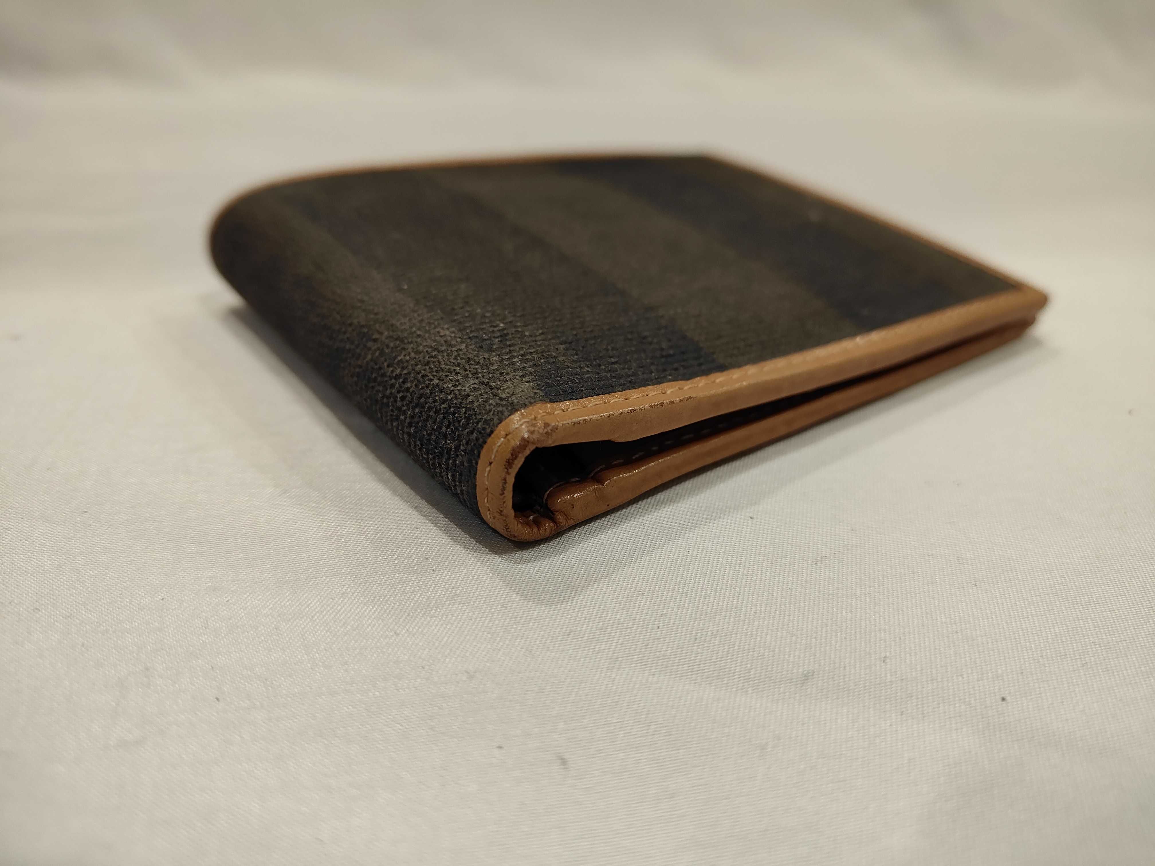 Pecan pattern bi-fold wallet / canvas x leather / wear and tear considered — view 4