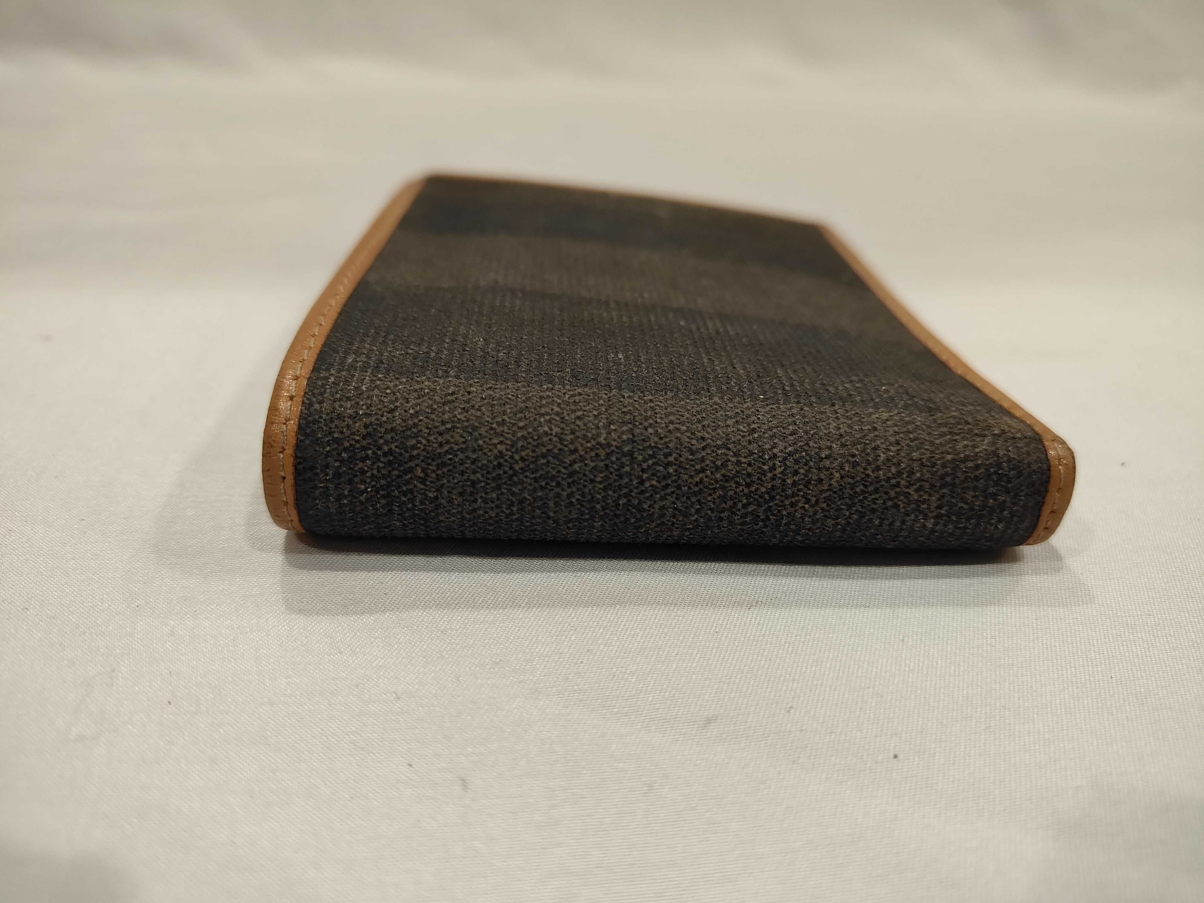 Pecan pattern bi-fold wallet / canvas x leather / wear and tear considered — view 5