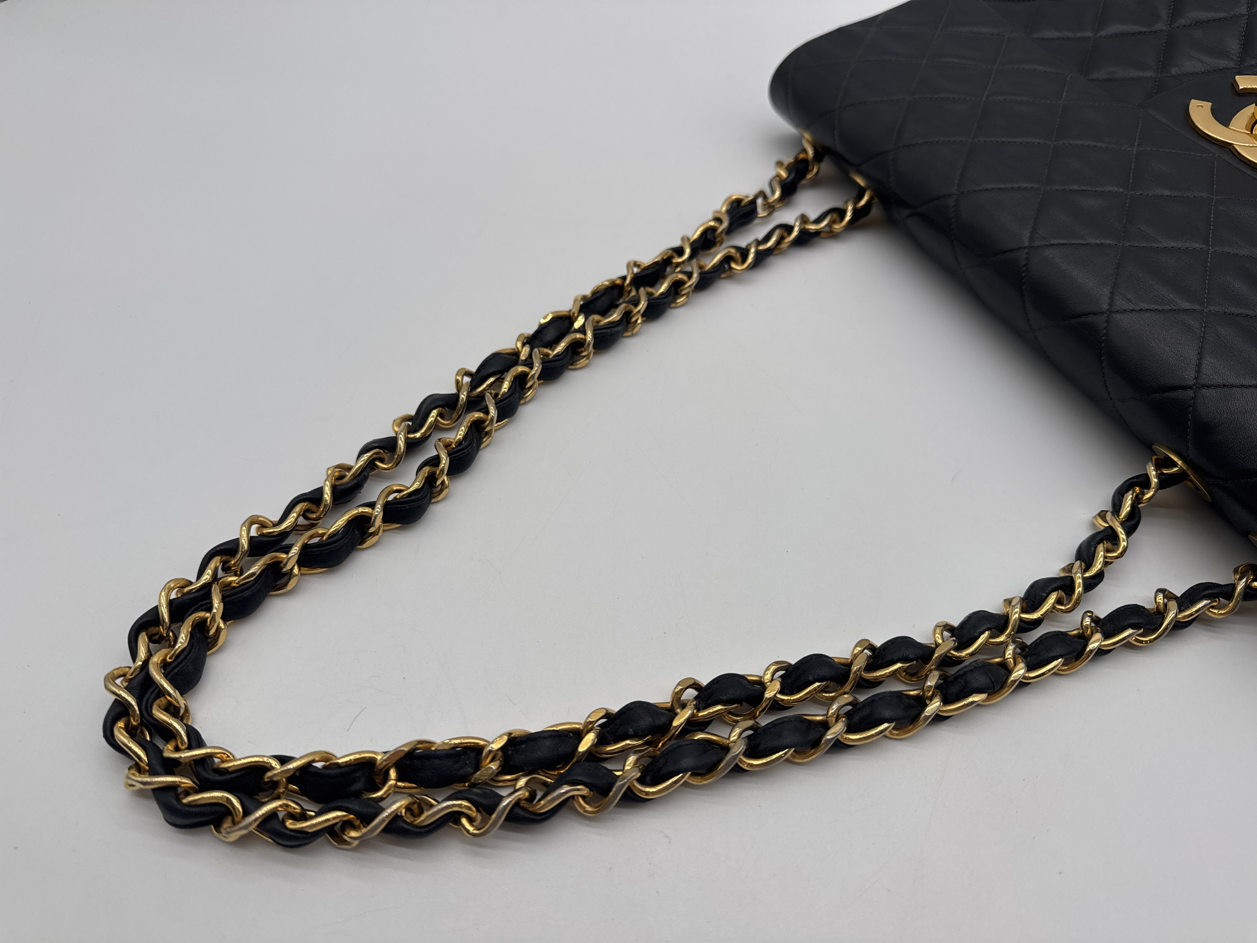 Large Matelassé Black Shoulder Bag — view 12