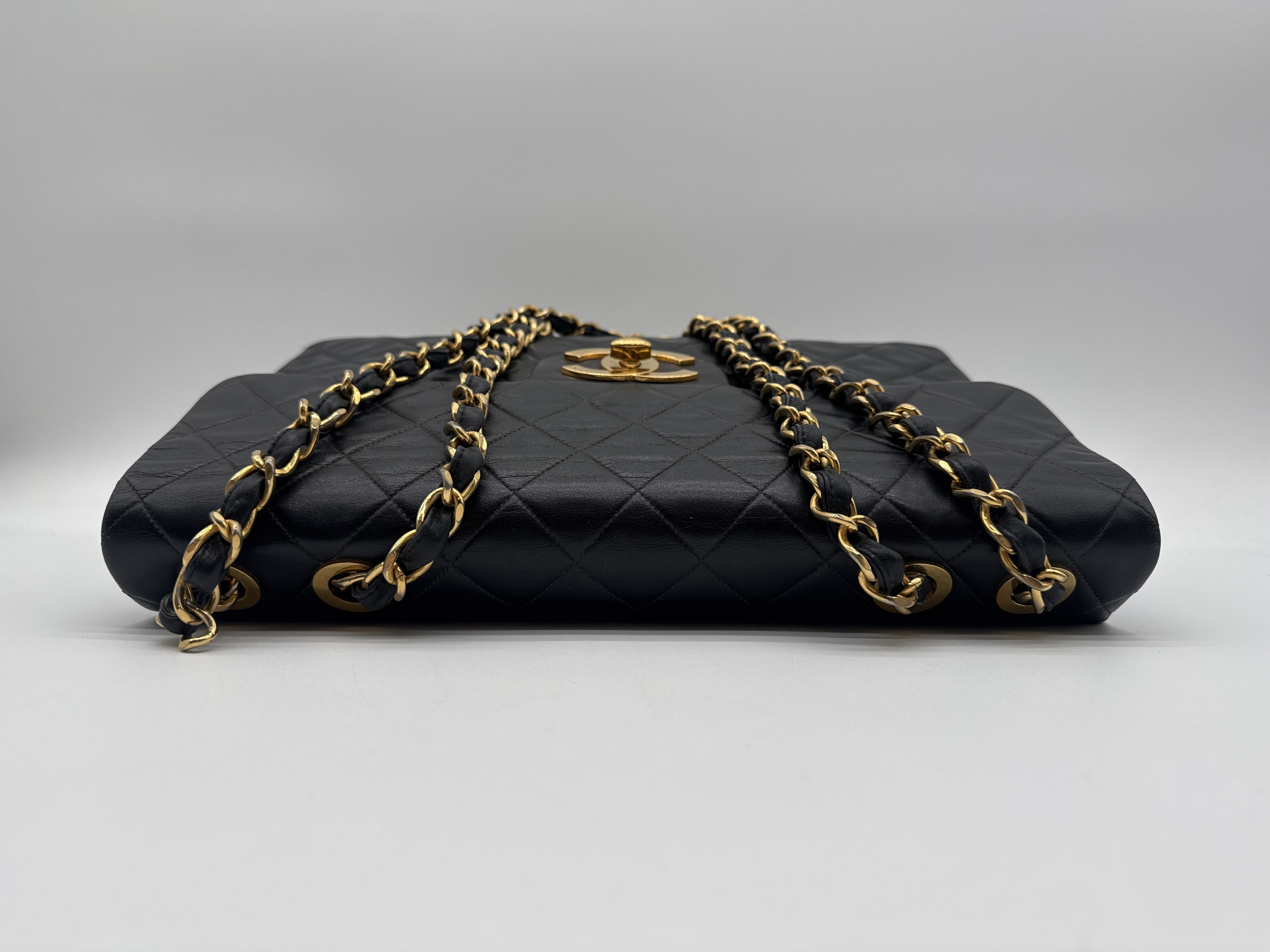 Large Matelassé Black Shoulder Bag — view 5