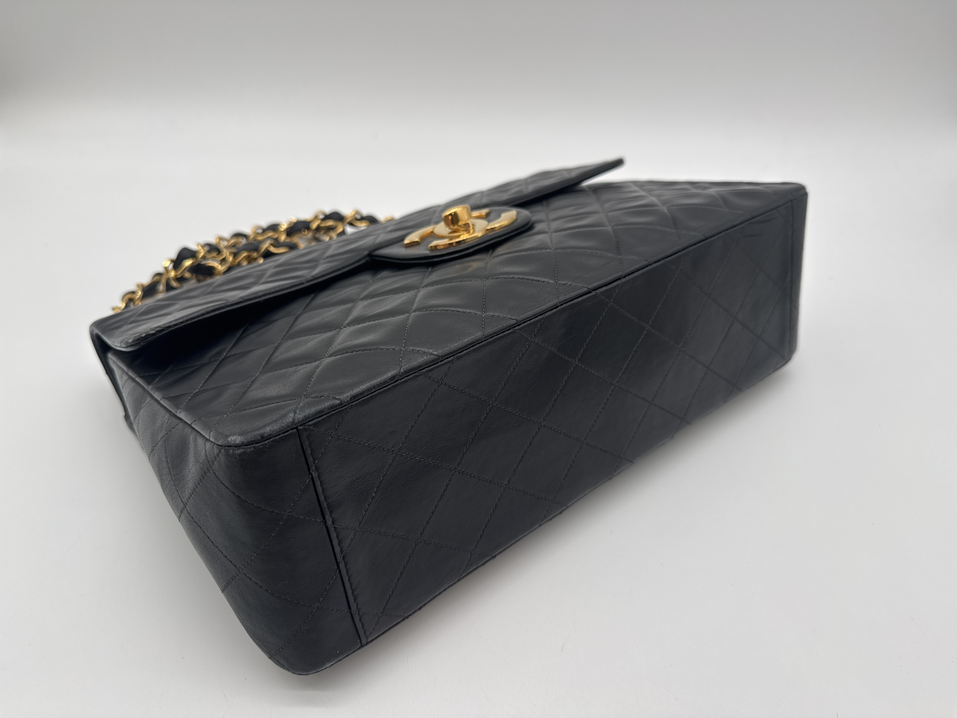 Large Matelassé Black Shoulder Bag — view 6